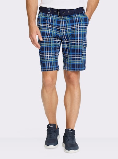 Catamaran Bermudas mit Cargotaschen, kariert - marine-mittelblau-kariert