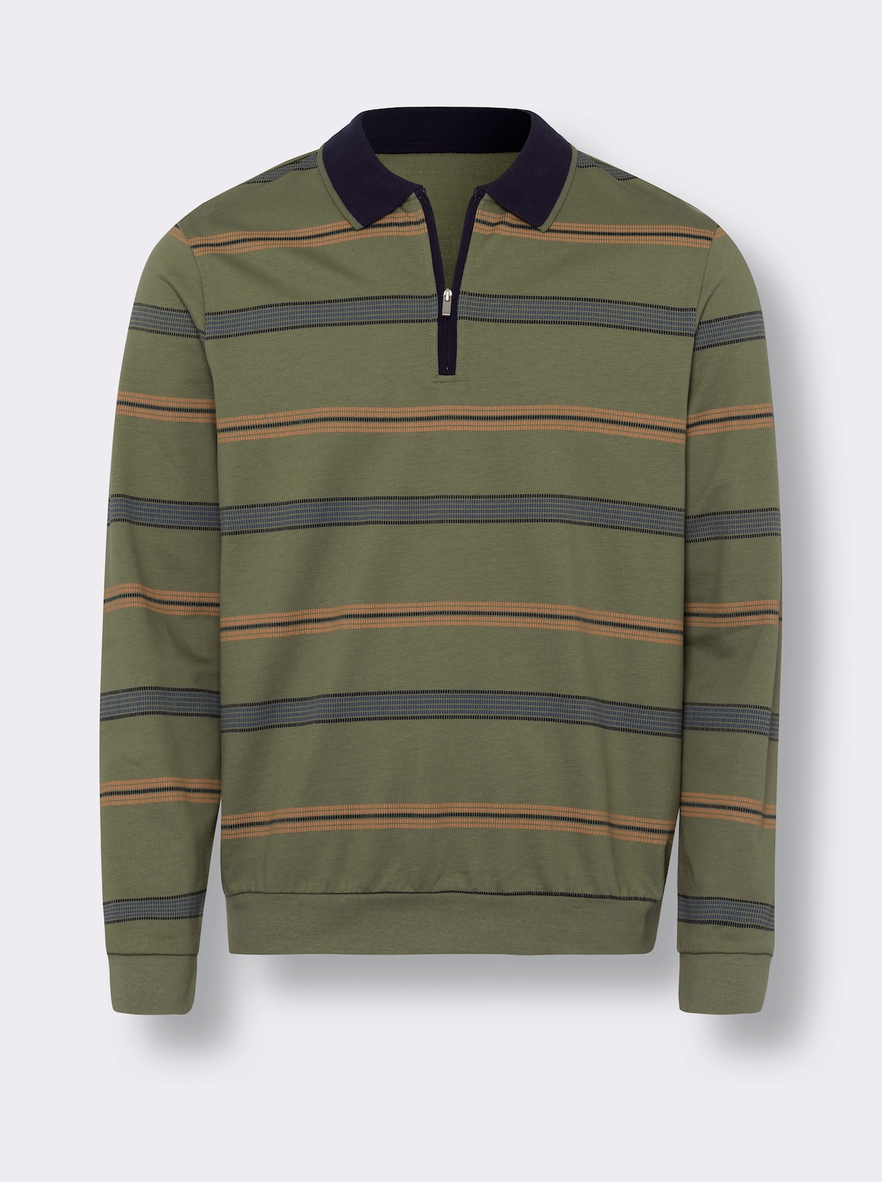 Sweatshirt - kaki gestreept