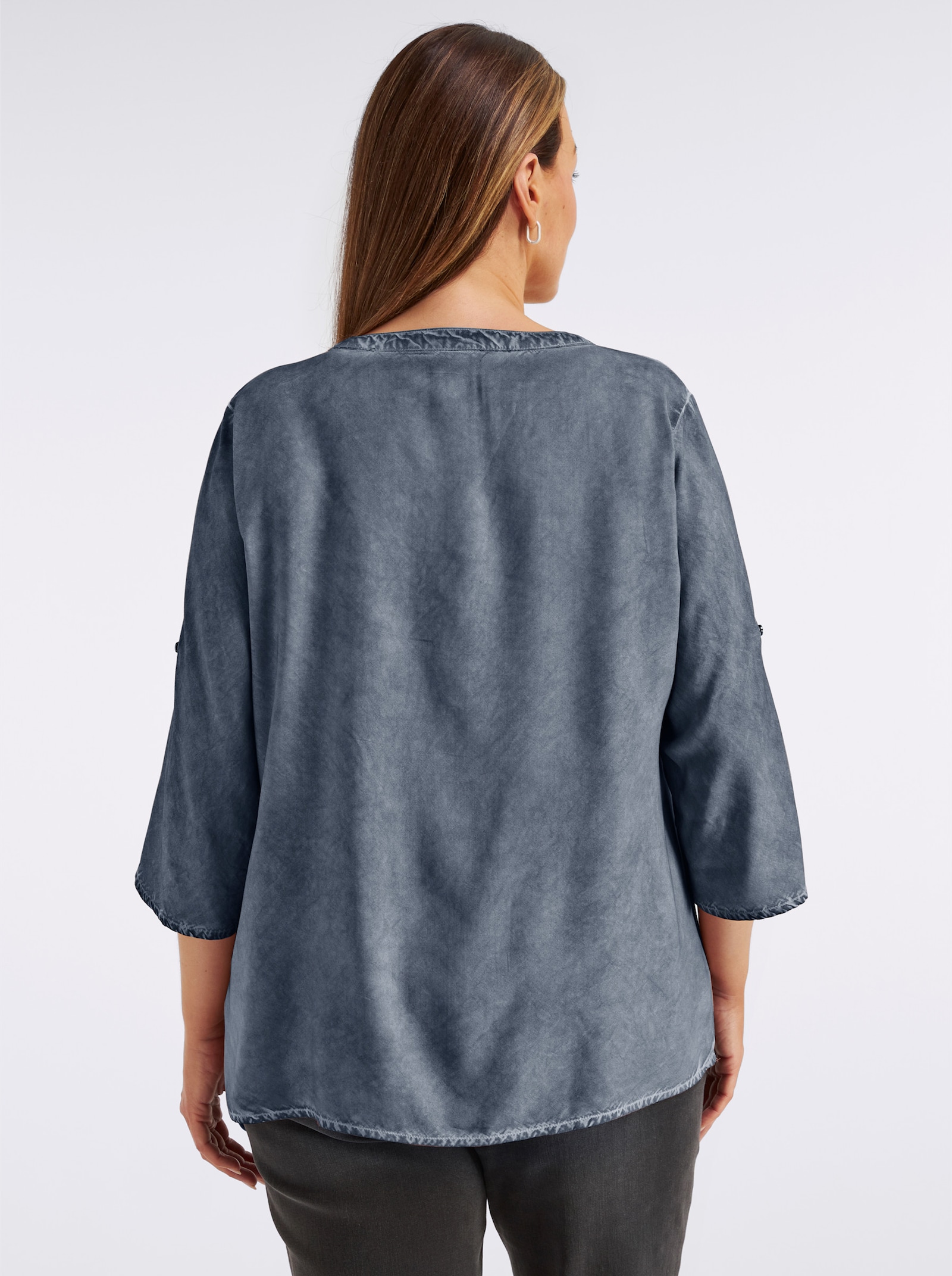 Tunika in oil dyed-Waschung - blau