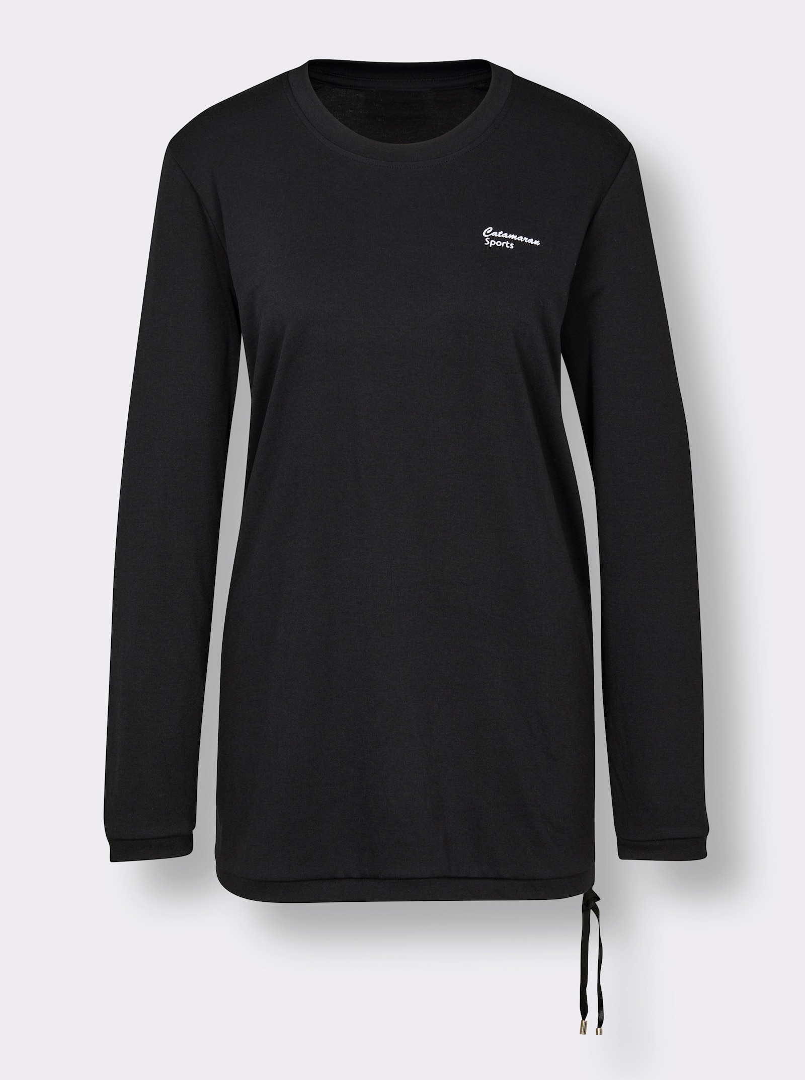 Catamaran Sports Freizeitshirt mit elastischen Bündchen - schwarz