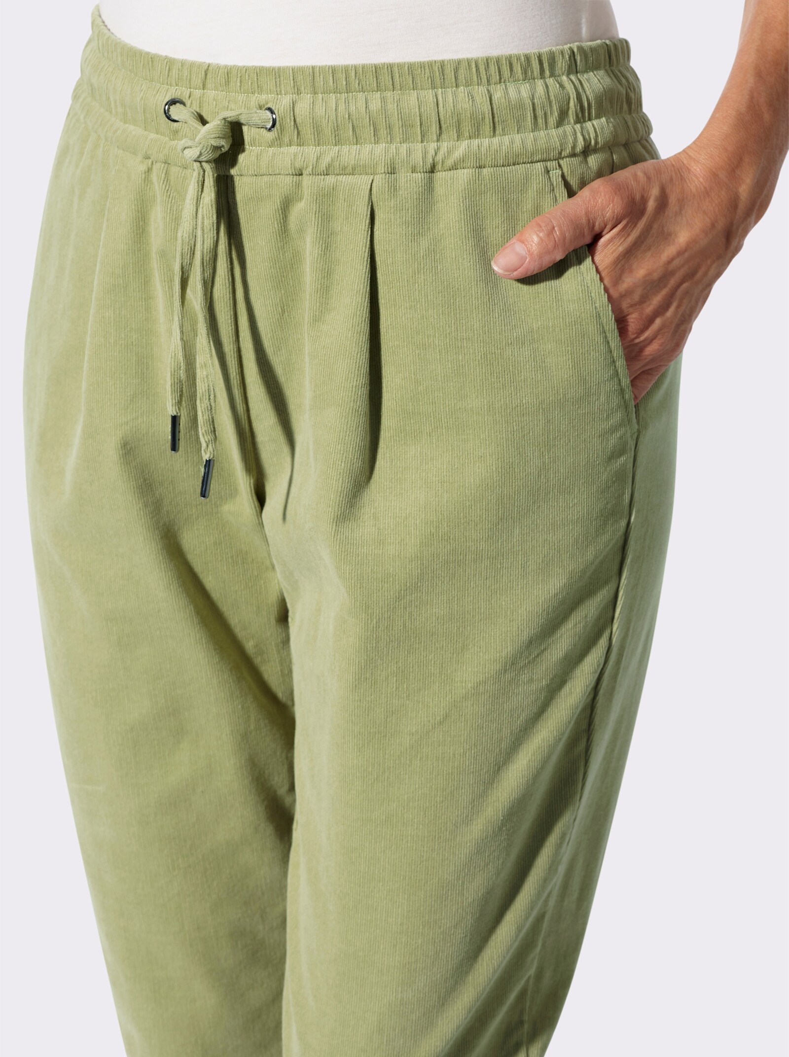 Cordhose mit Schlupfbund - schilf