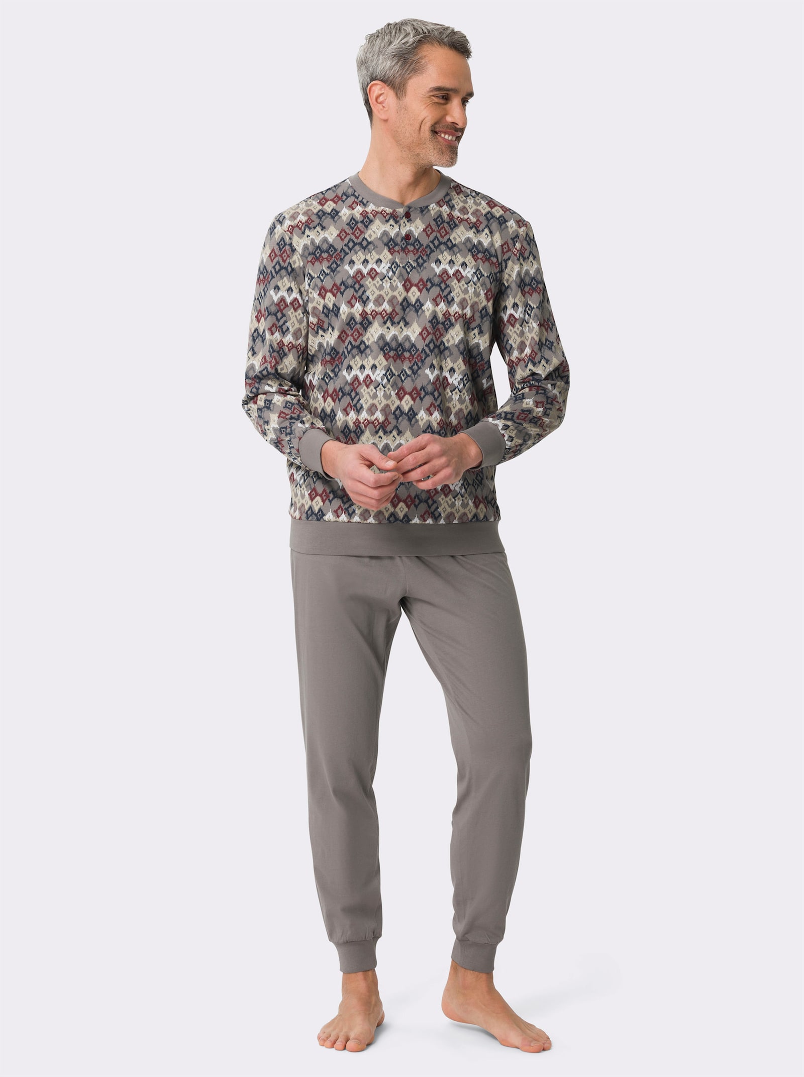 Pyjamas - grå, tryckt