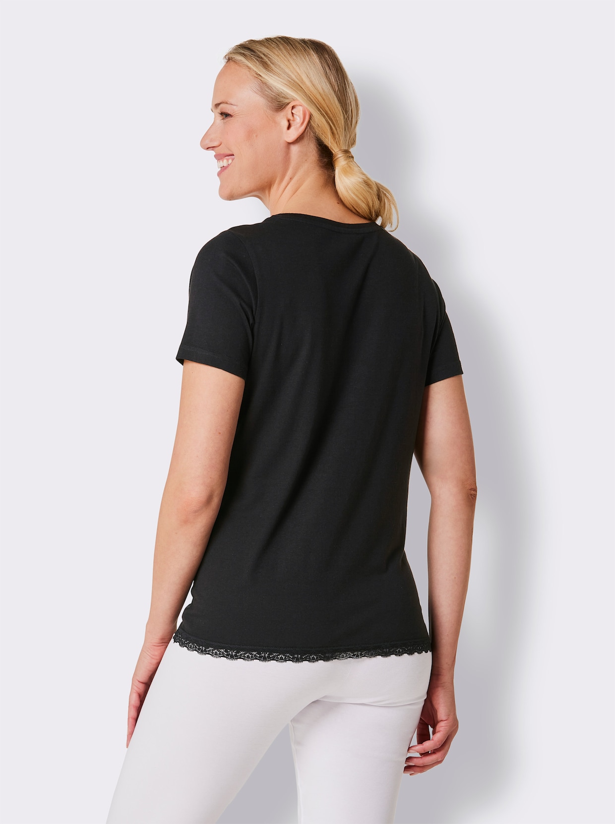 wäschepur Pyjama-Shirt - zwart