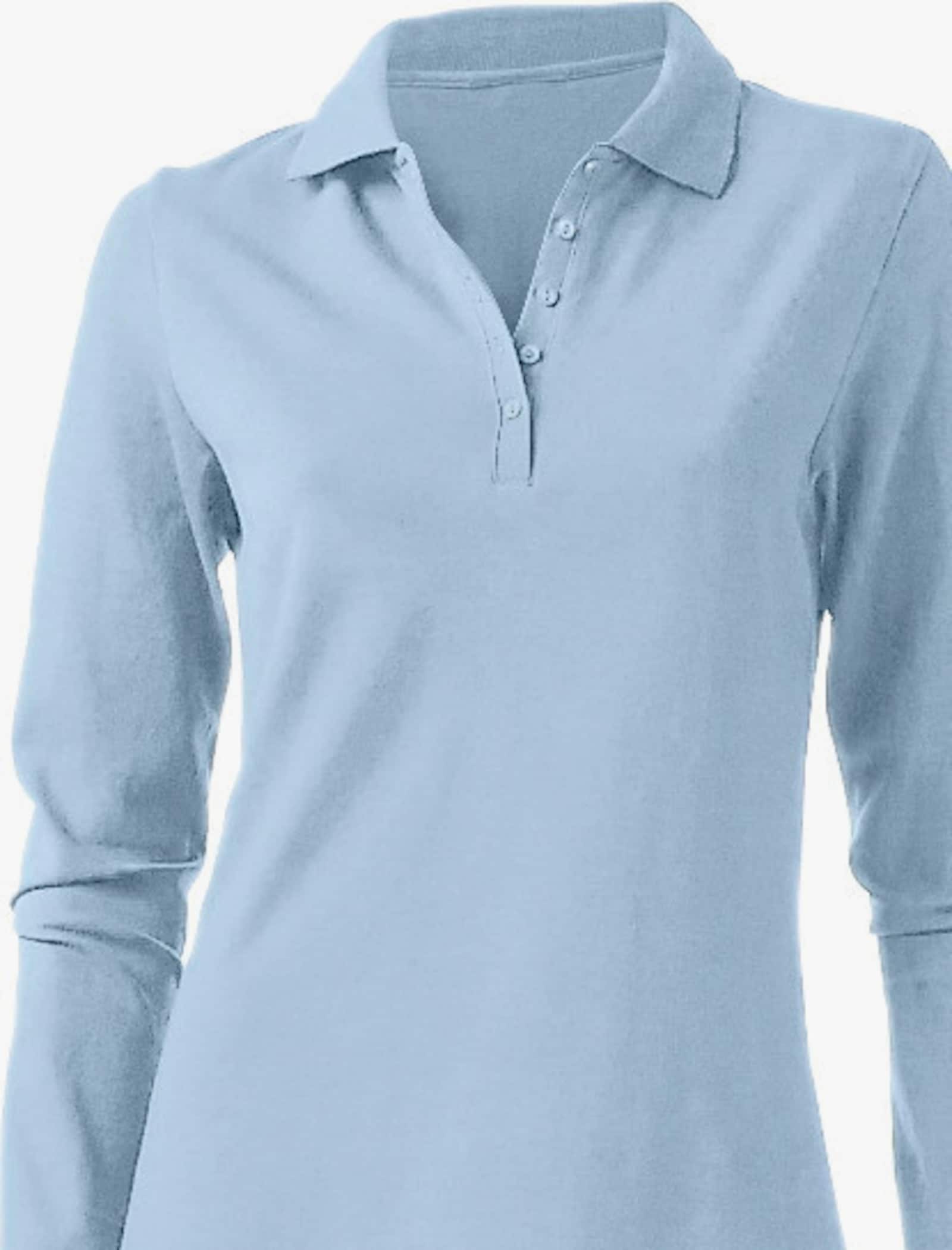 heine Langarm-Poloshirt in Pikee-Qualität - bleu