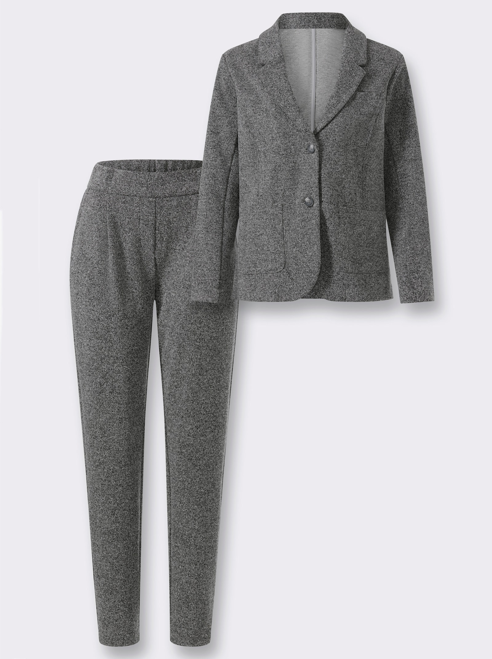 heine Hosenanzug in Tweed-Optik - anthrazit-meliert