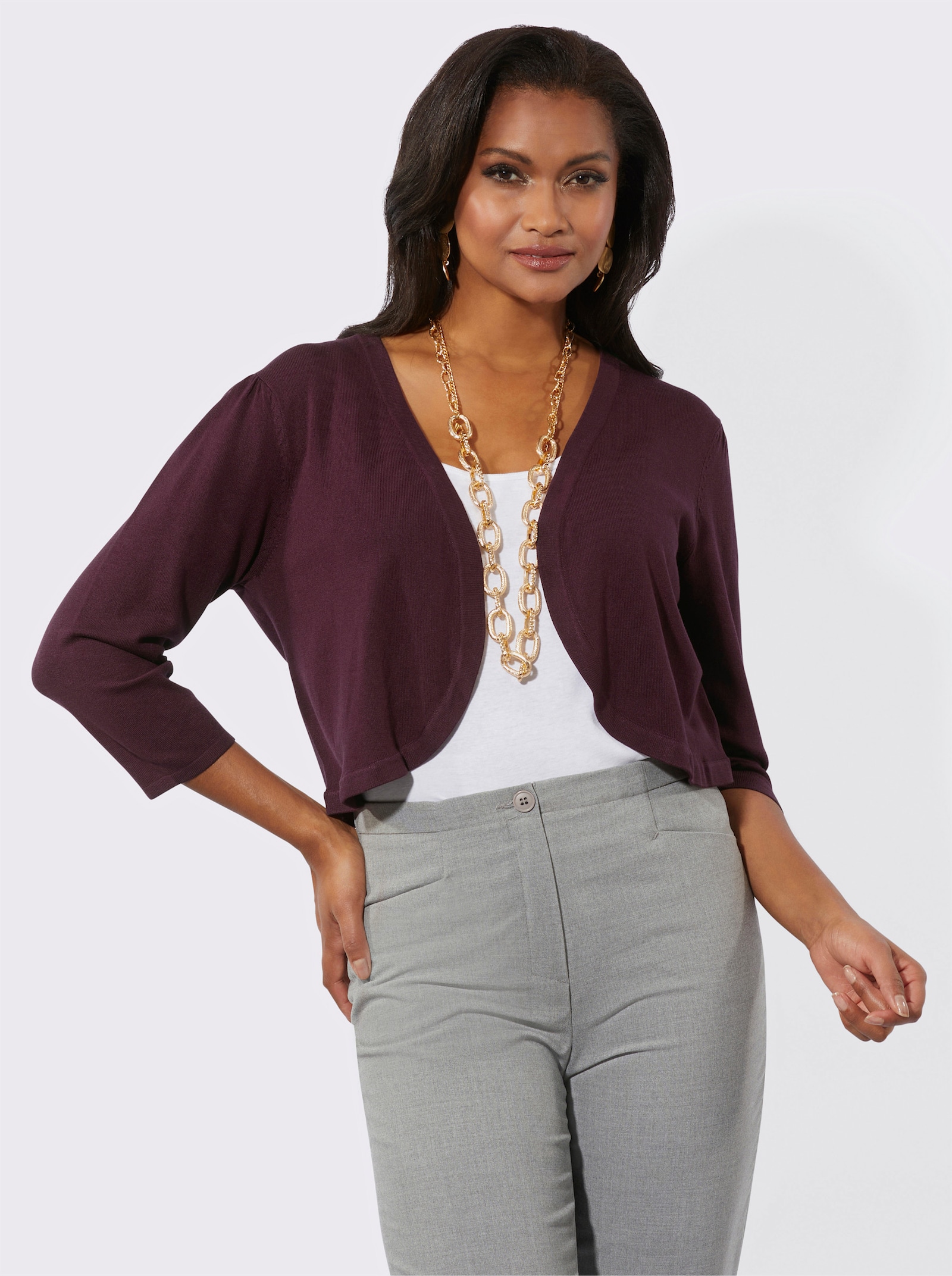 Bolero in Feinstrick-Qualität - burgund