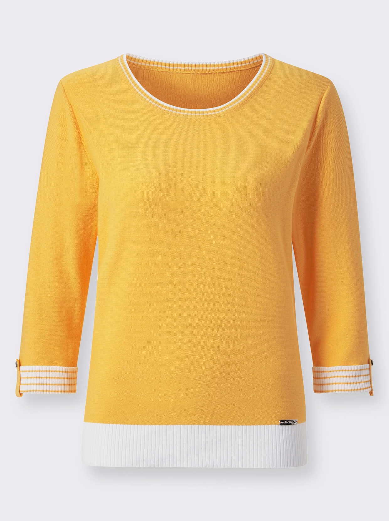 Pullover met 3/4-mouwen - geel