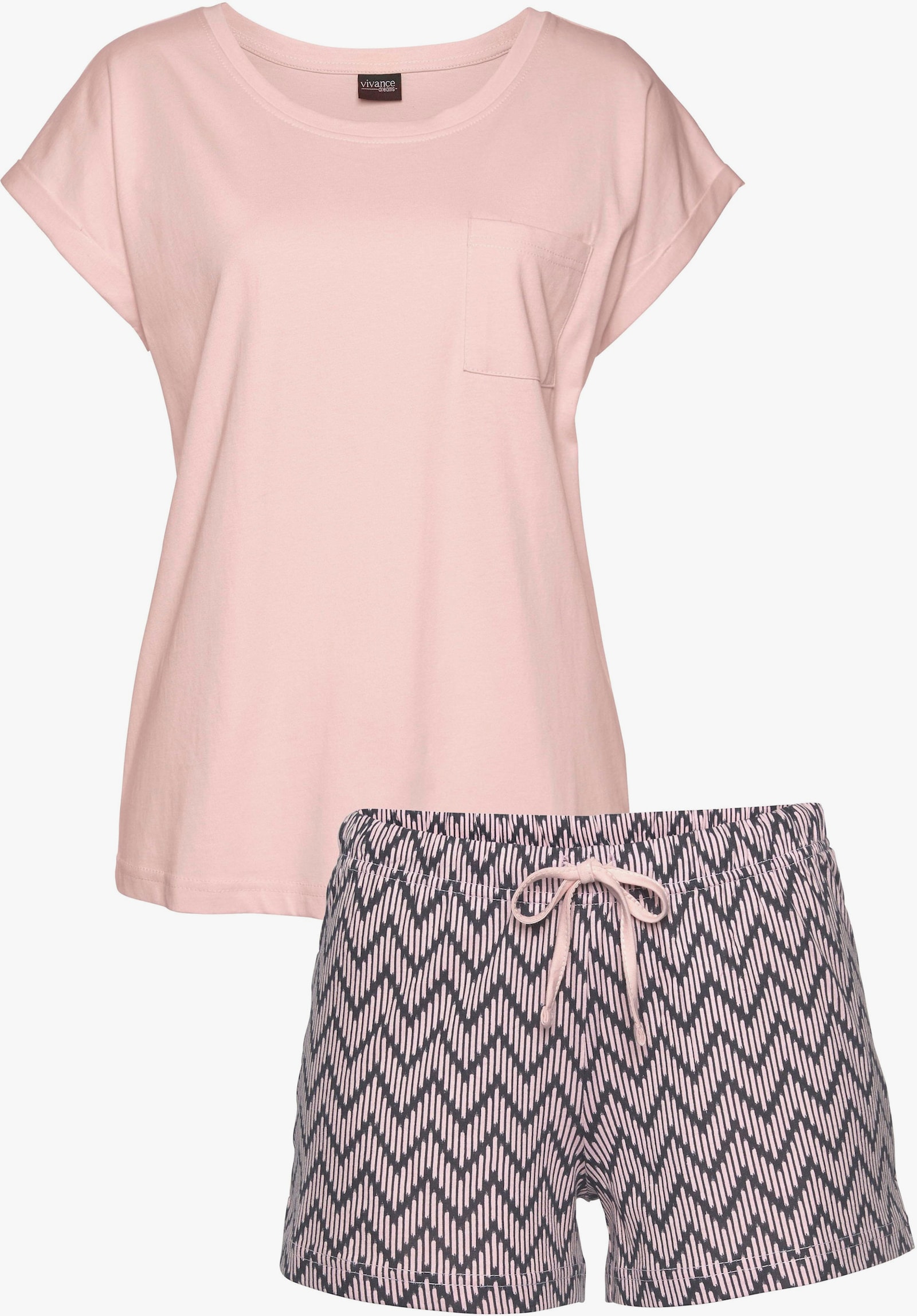 Vivance Dreams Pyjama court - fuchsia-bleu foncé à motifs