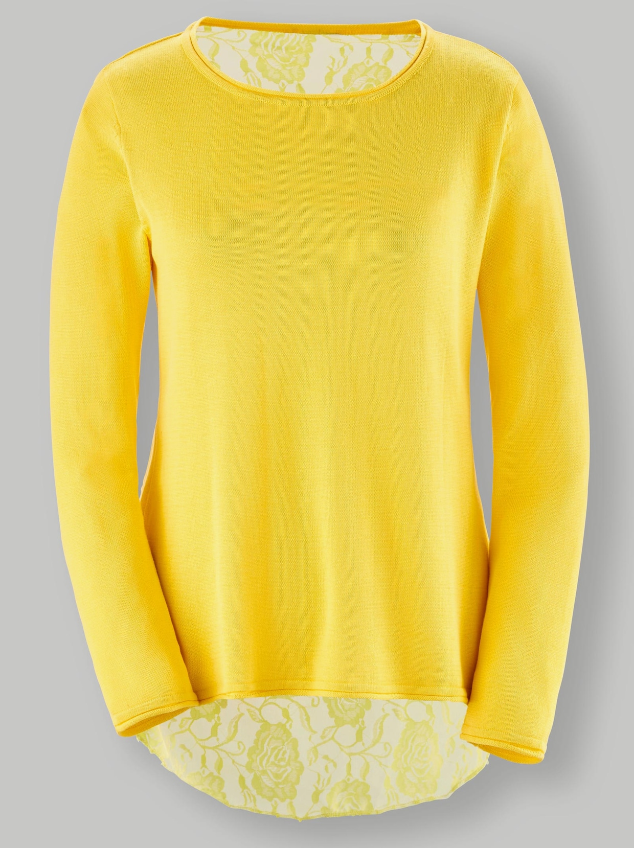 Pullover met ronde hals - geel