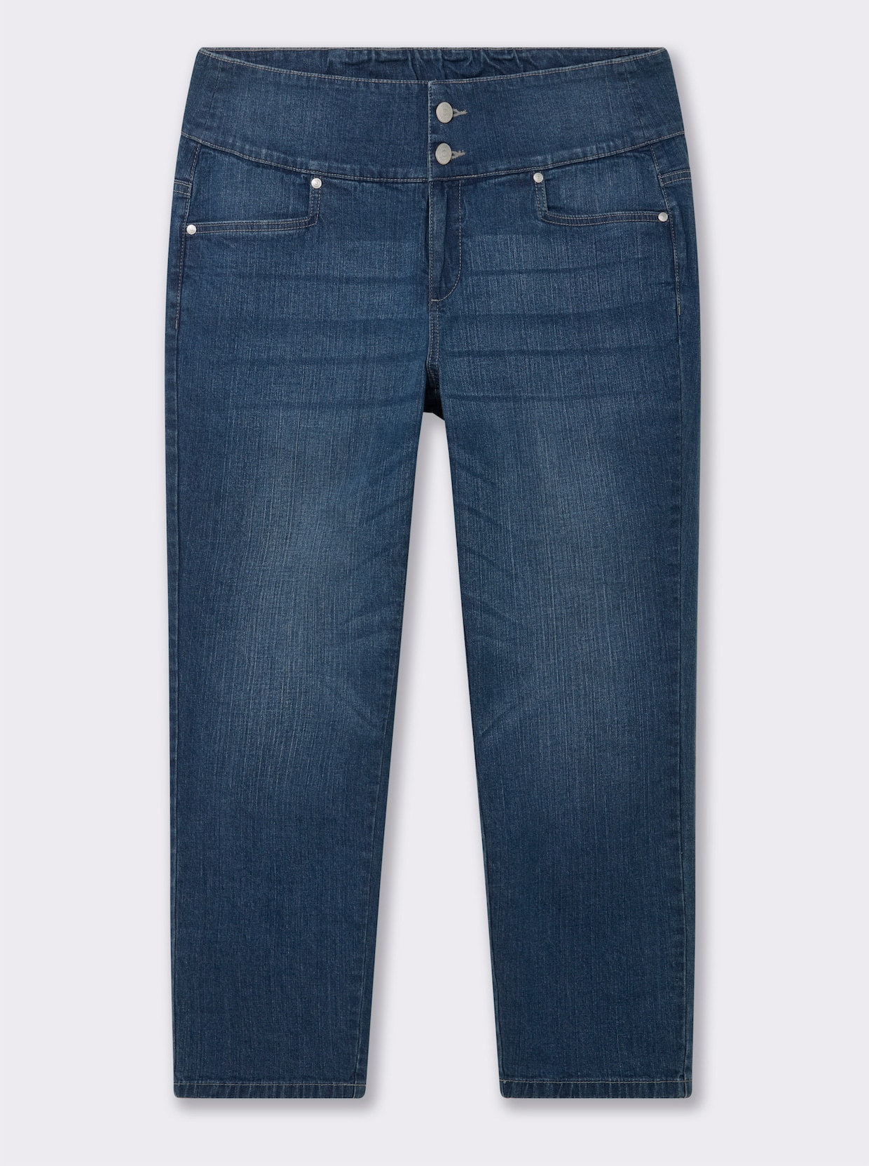 sheego High-waist-Jeans - blue-stone-washed