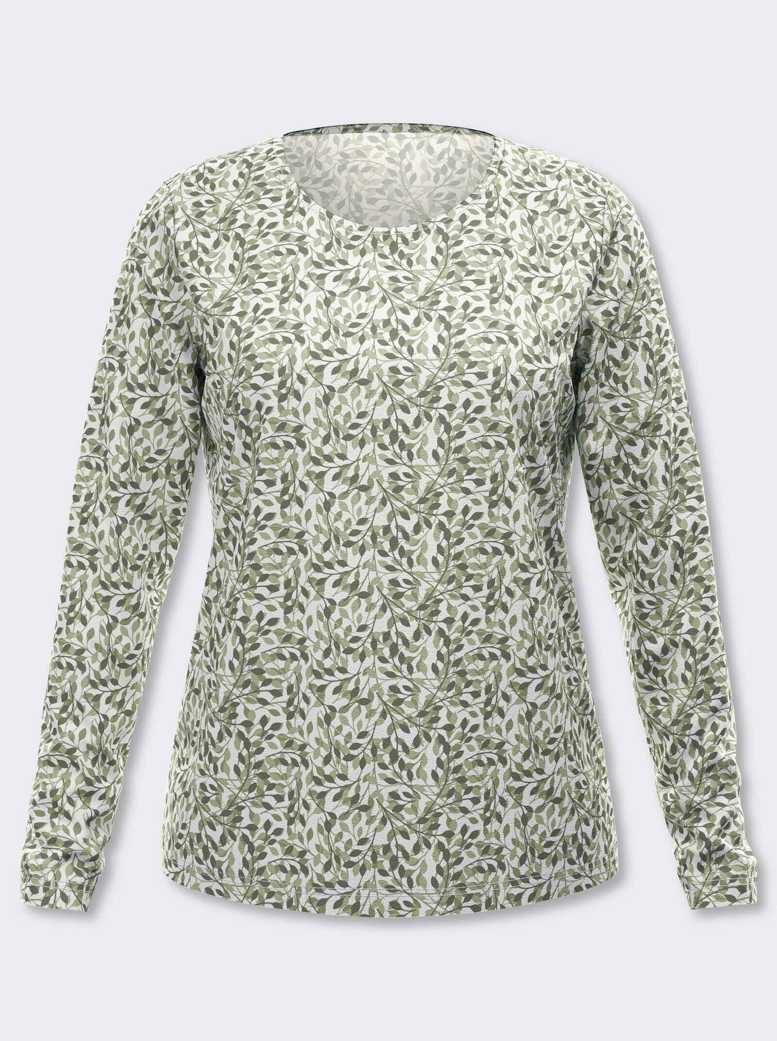 Print-Shirt - khaki-schilf-bedruckt