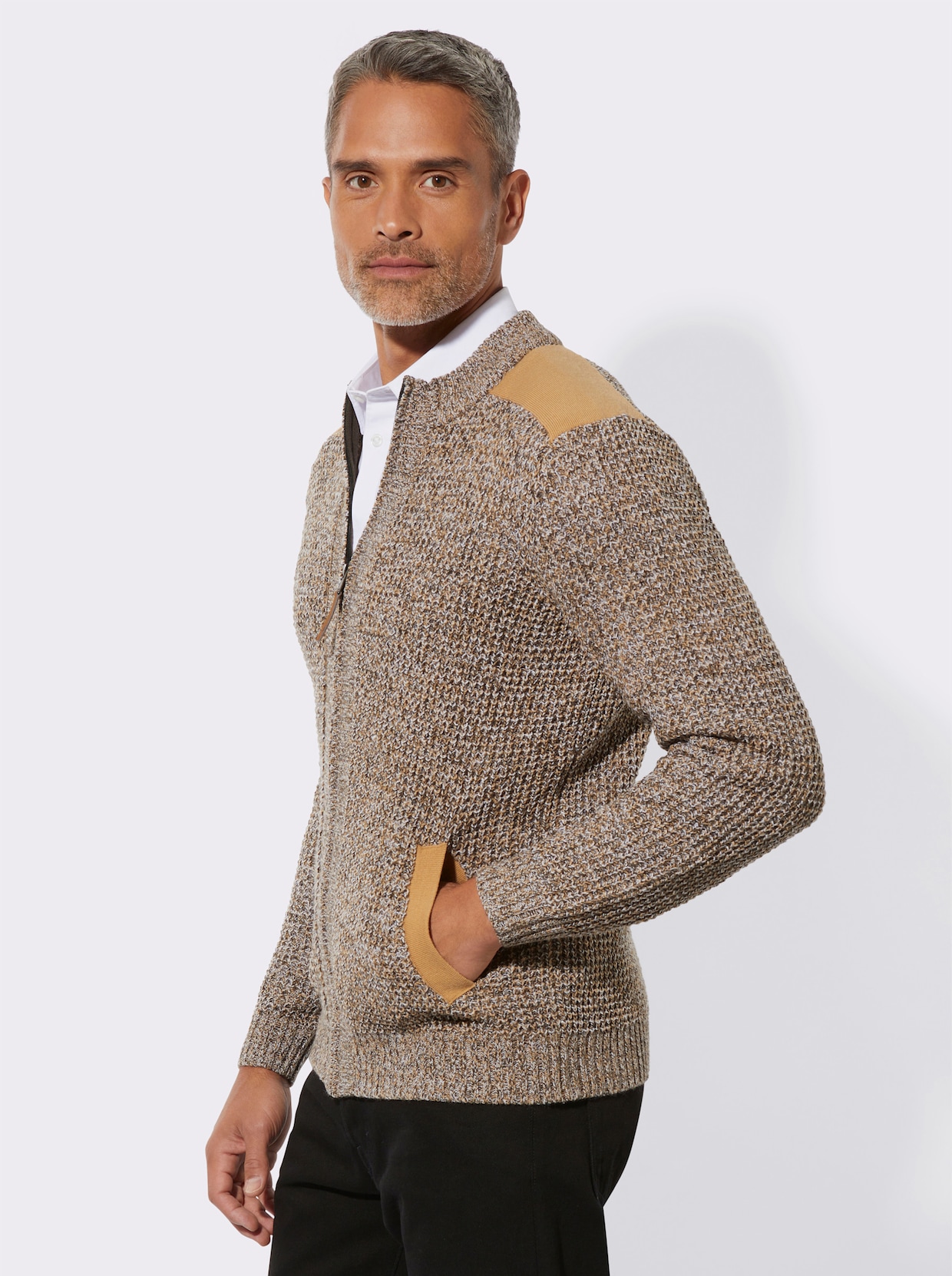 Strickjacke - schoko-meliert