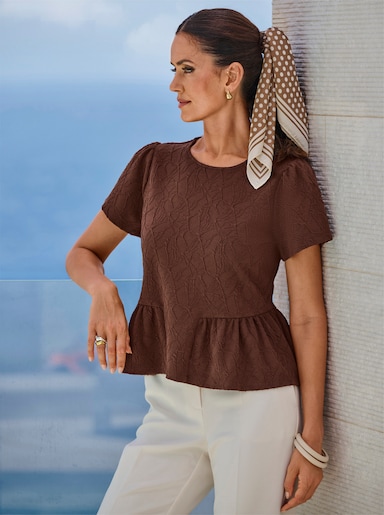 heine Schößchenshirt in pflegeleichter Qualität - schoko