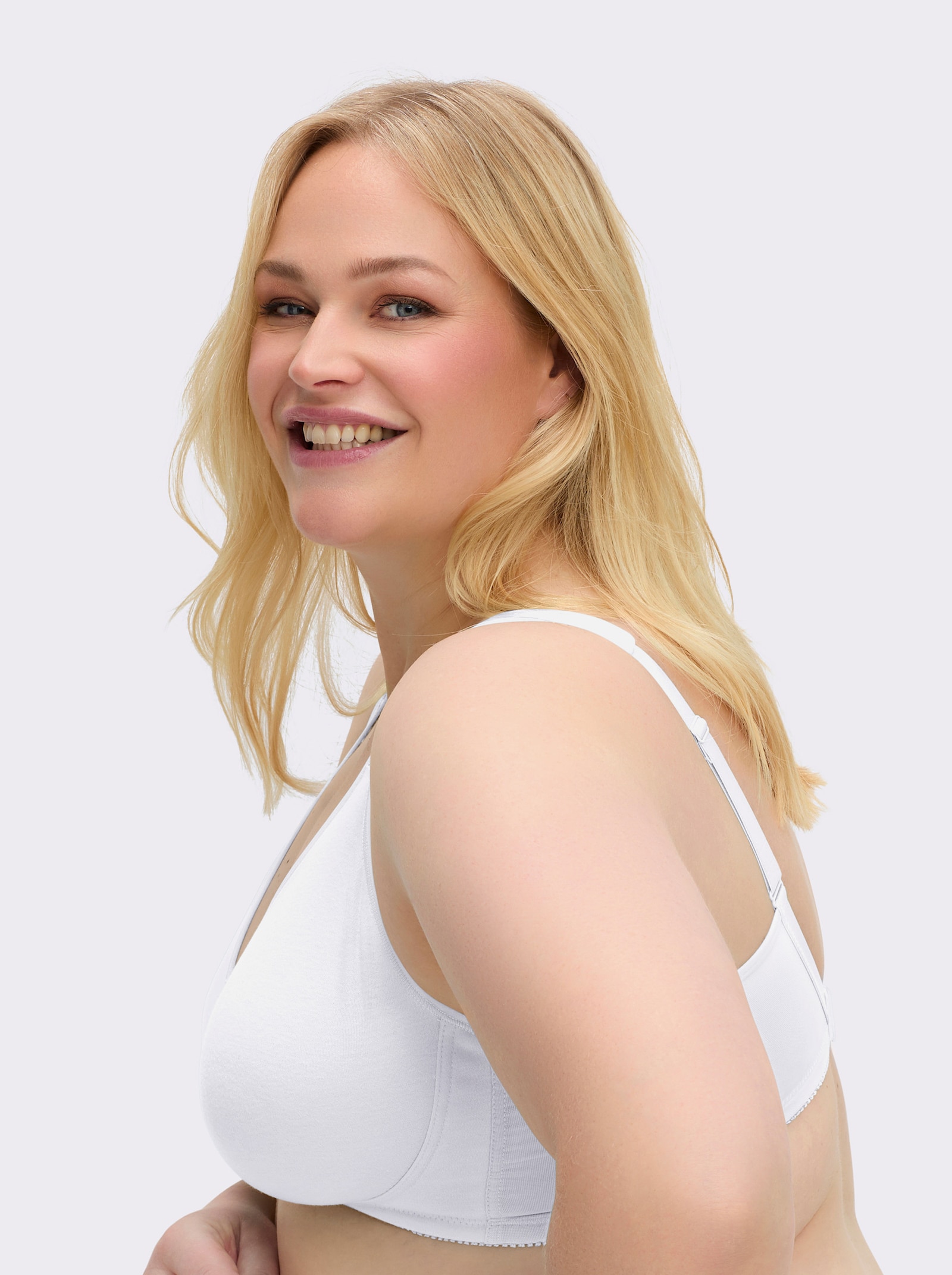 wäschepur Komfort-BH ohne Bügel mit transparenten Einsätzen - weiß