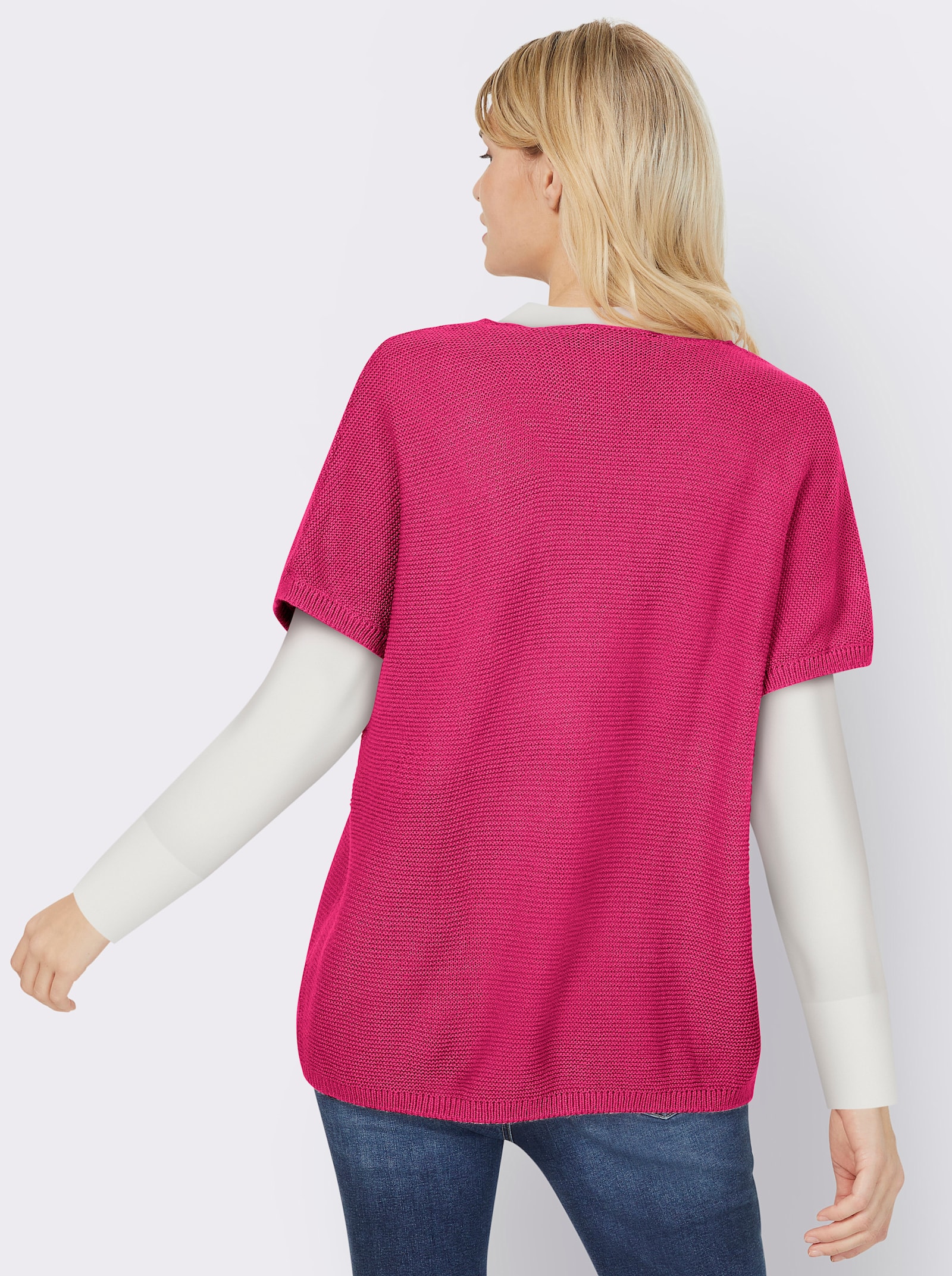 heine Longpullunder im Linksstrick - pink