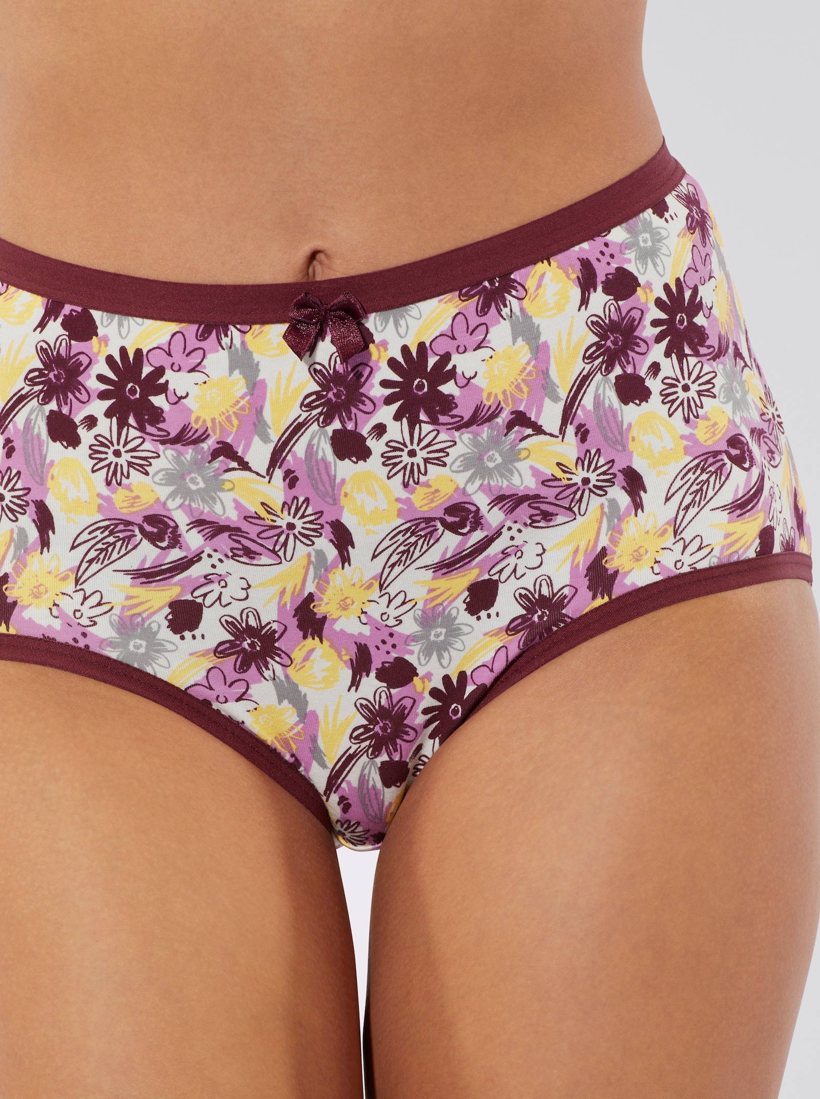 Tailleslip in set van 3 - 2x bedrukt + bordeaux