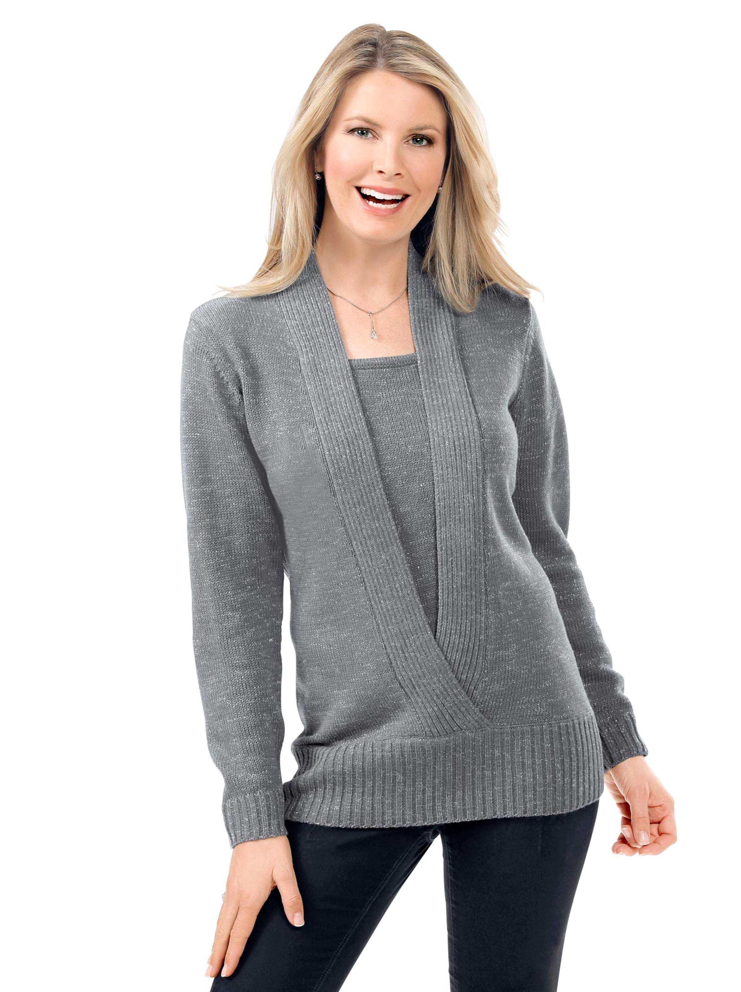 Pullover - grau-meliert