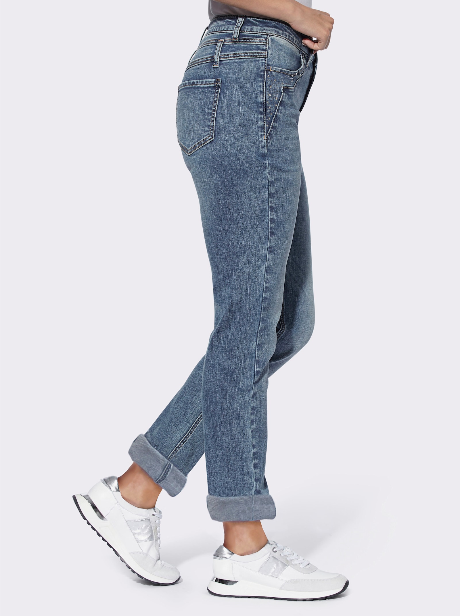 heine Jeans met siersteentjes - blue-stonewashed