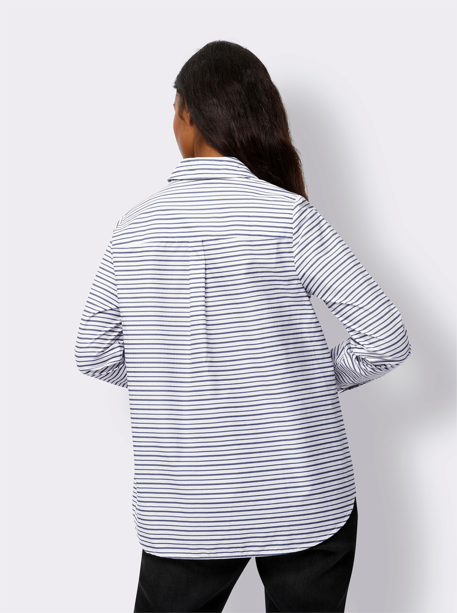 heine Hemdbluse mit Streifen - ecru-marine-gestreift