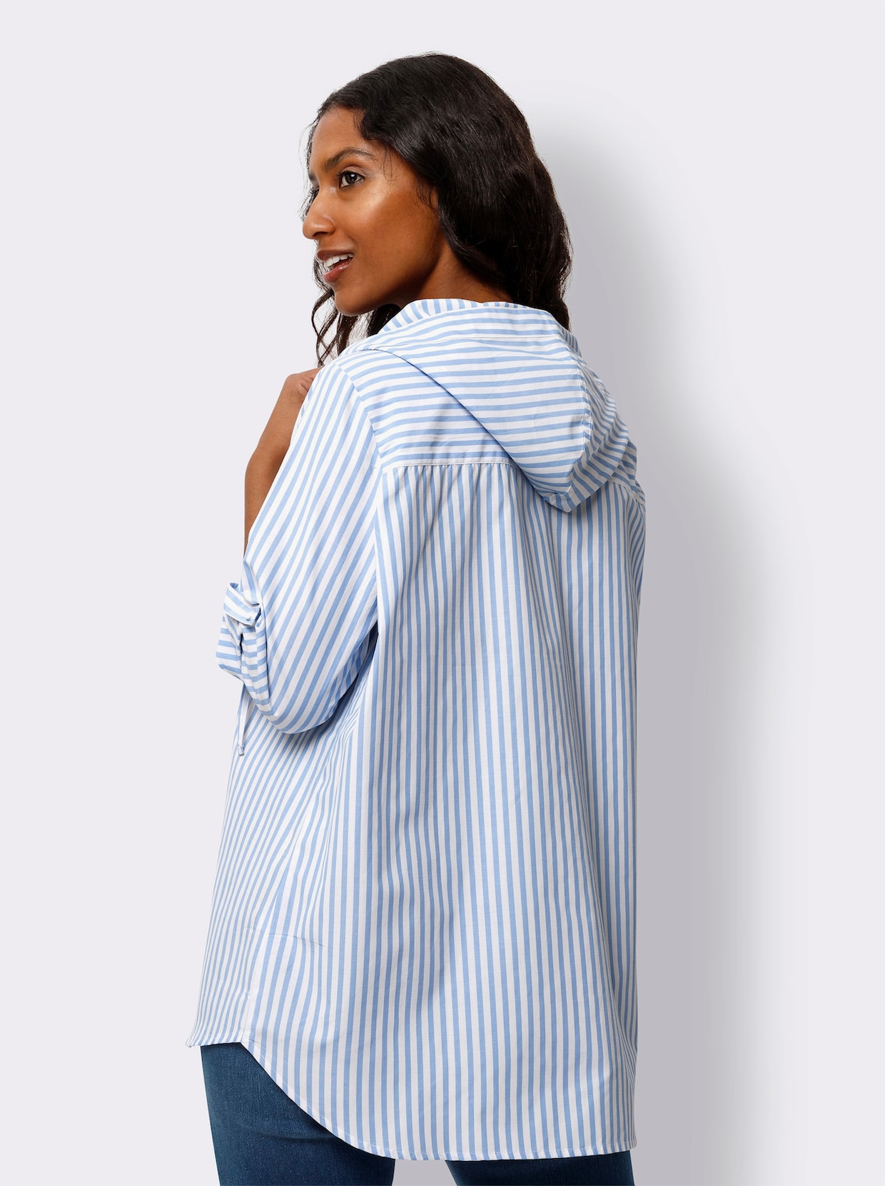 heine Gestreifte Bluse - himmelblau-ecru-gestreift