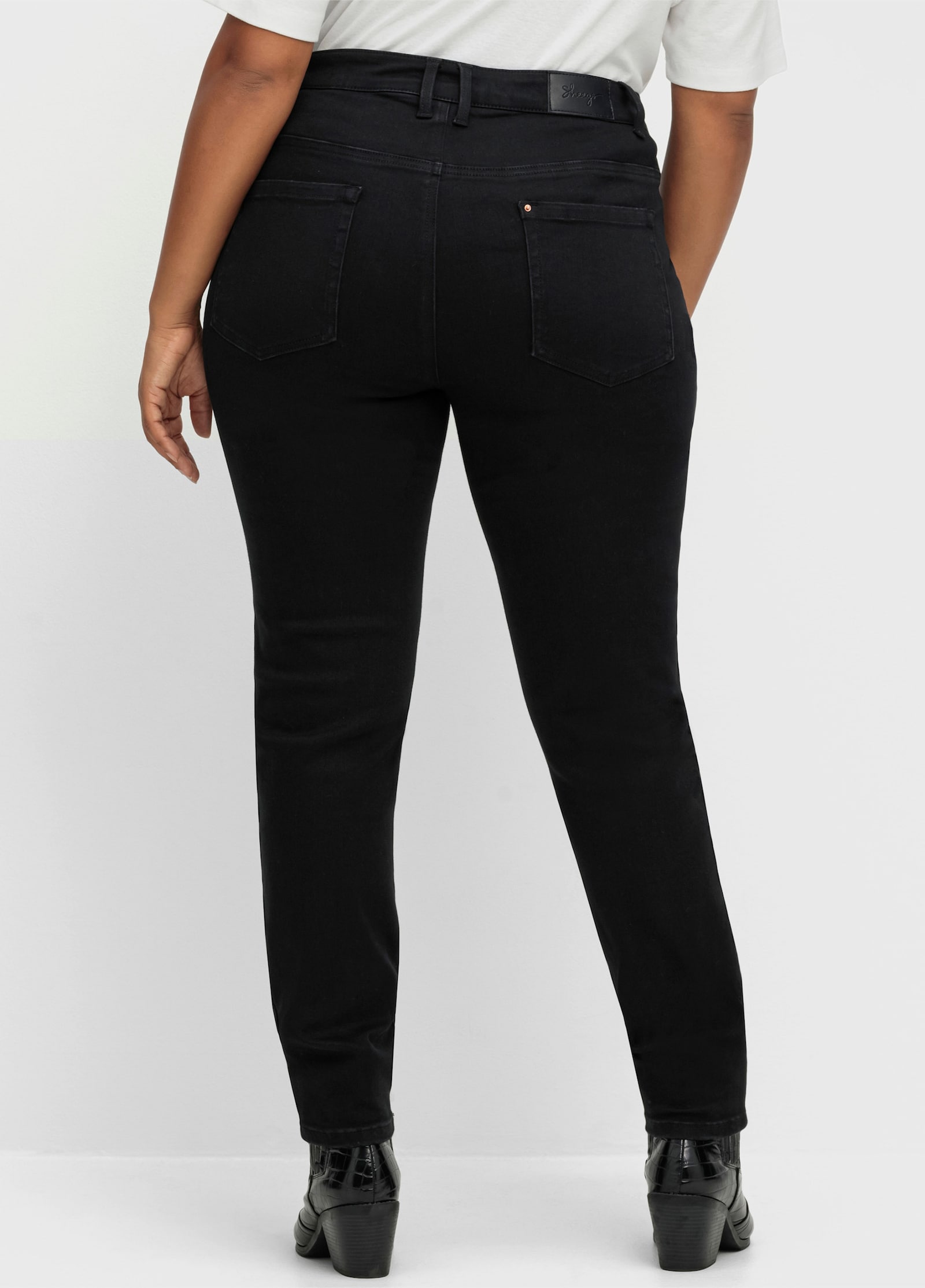 sheego Skinny jeans met bodyforming-effect - black denim