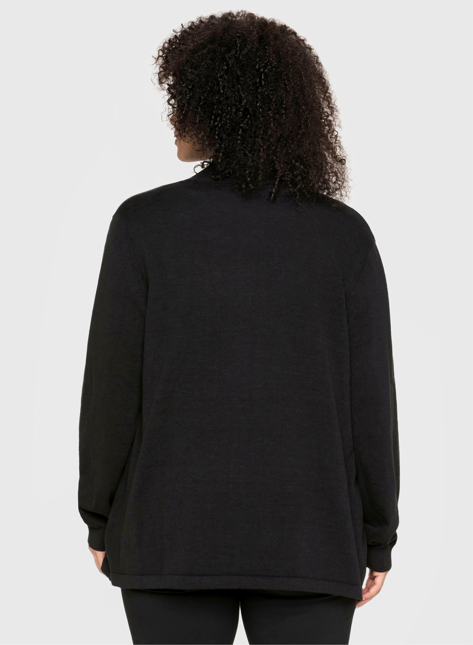 sheego Strickjacke in offener Form - schwarz