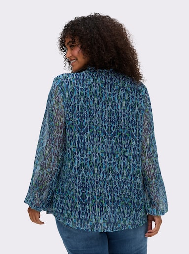 sheego by Joe Browns Chiffonblouse - diepblauw bedrukt