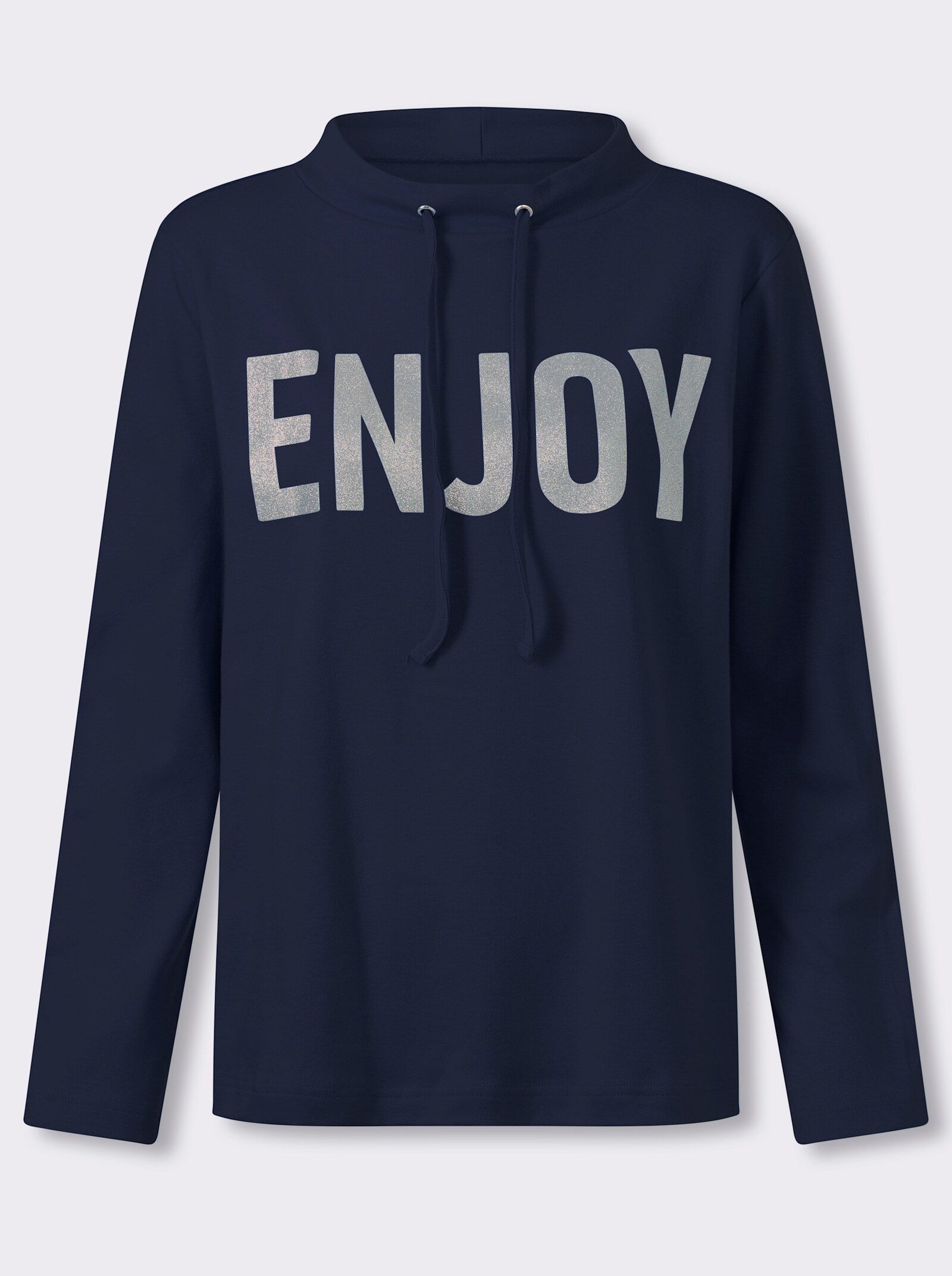 Sweatshirt mit platziertem Glitzer-Druck - marine