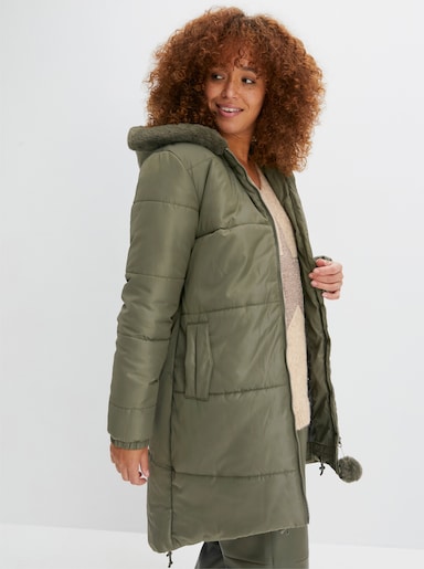 Steppmantel mit Sternen-Steppung hinten - khaki