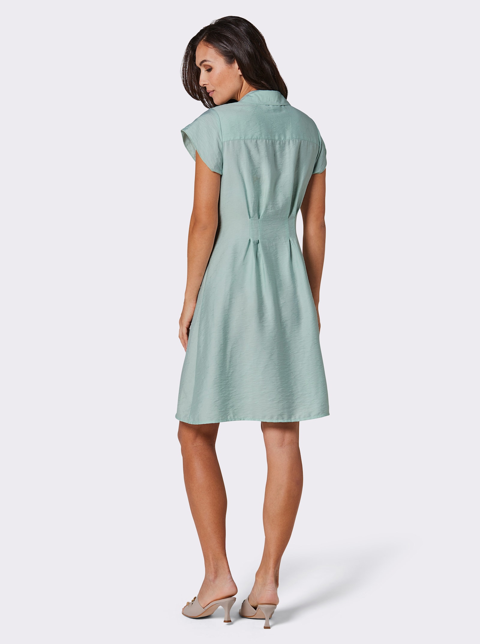 CREATION L PREMIUM Hemdblusenkleid aus Modal-Garnmischung - kalkmint