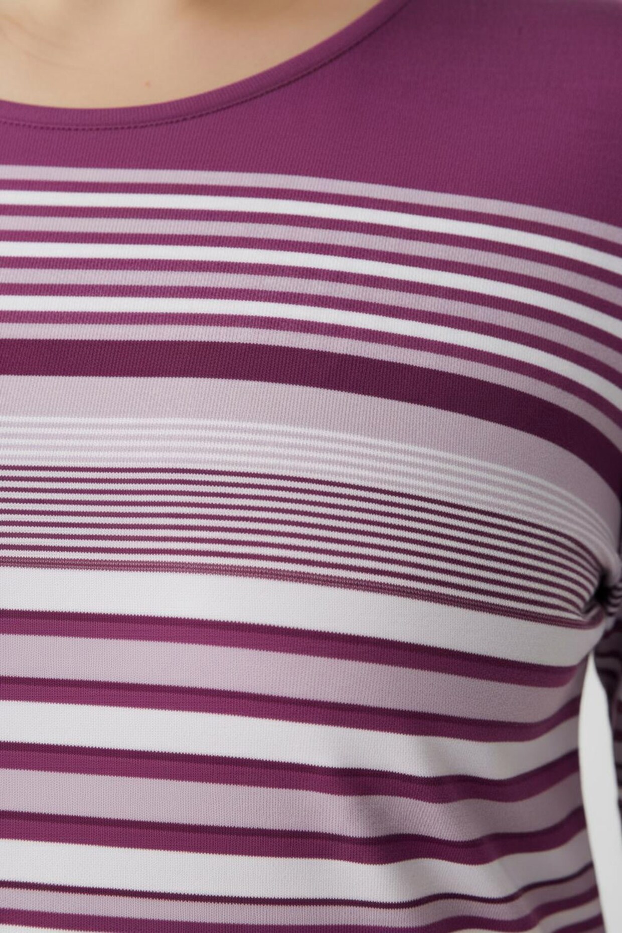 Ringelshirt mit 3/4-Ärmeln - fuchsia-ecru-geringelt