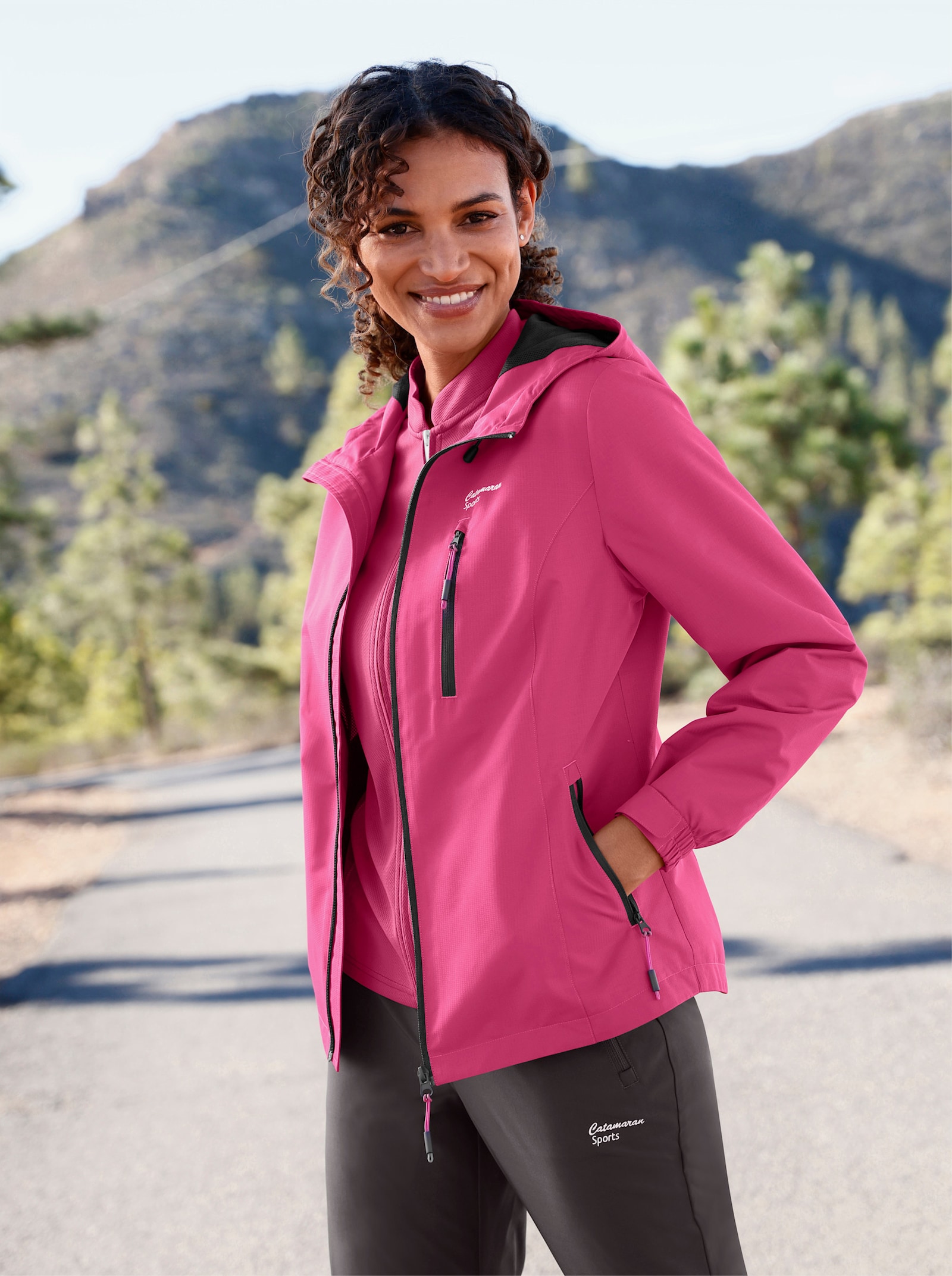 Catamaran Sports Funktionsjacke mit weitenverstellbaren Ärmeln - fuchsia