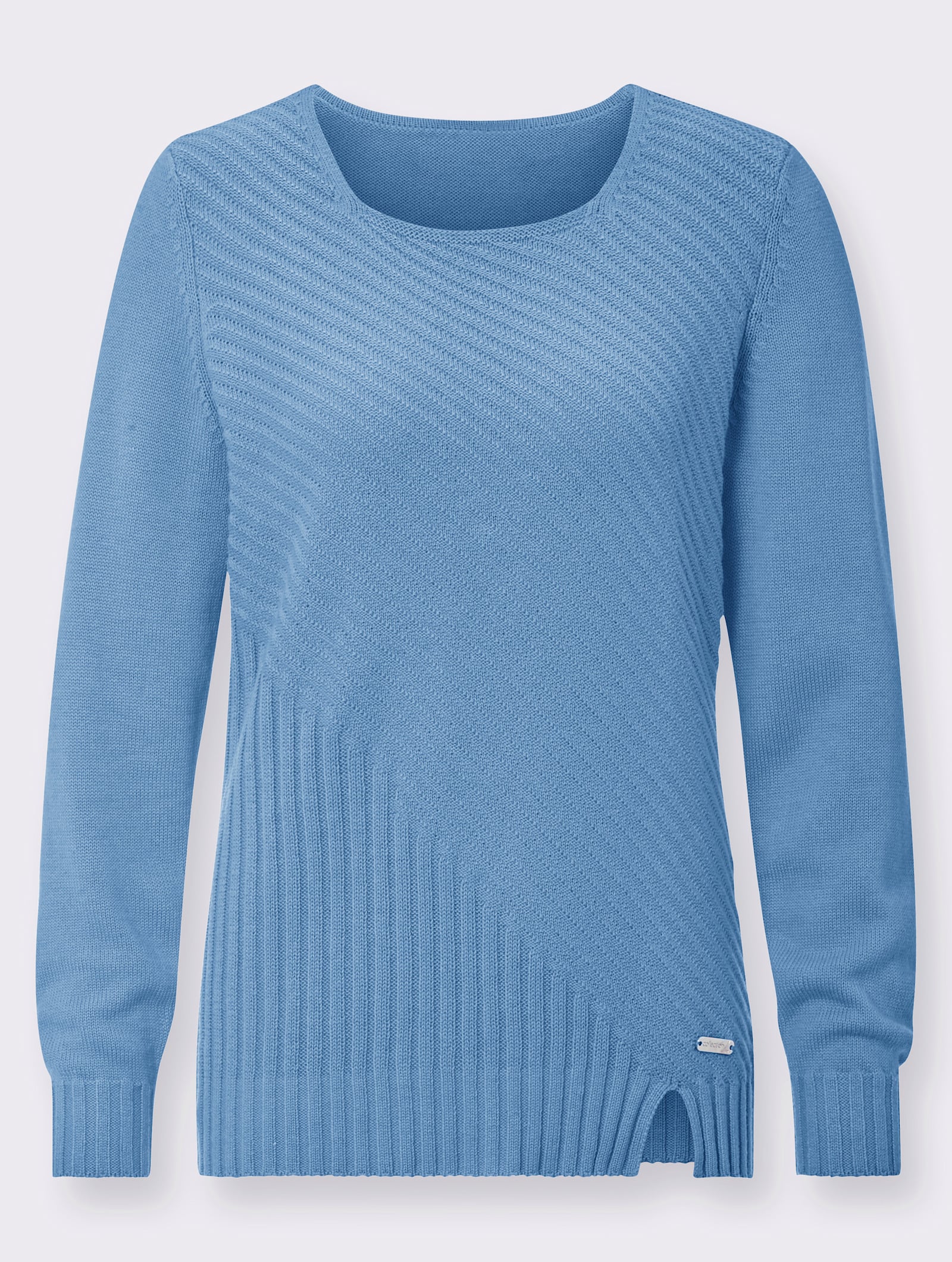 Strickpullover mit Strukturmuster - himmelblau