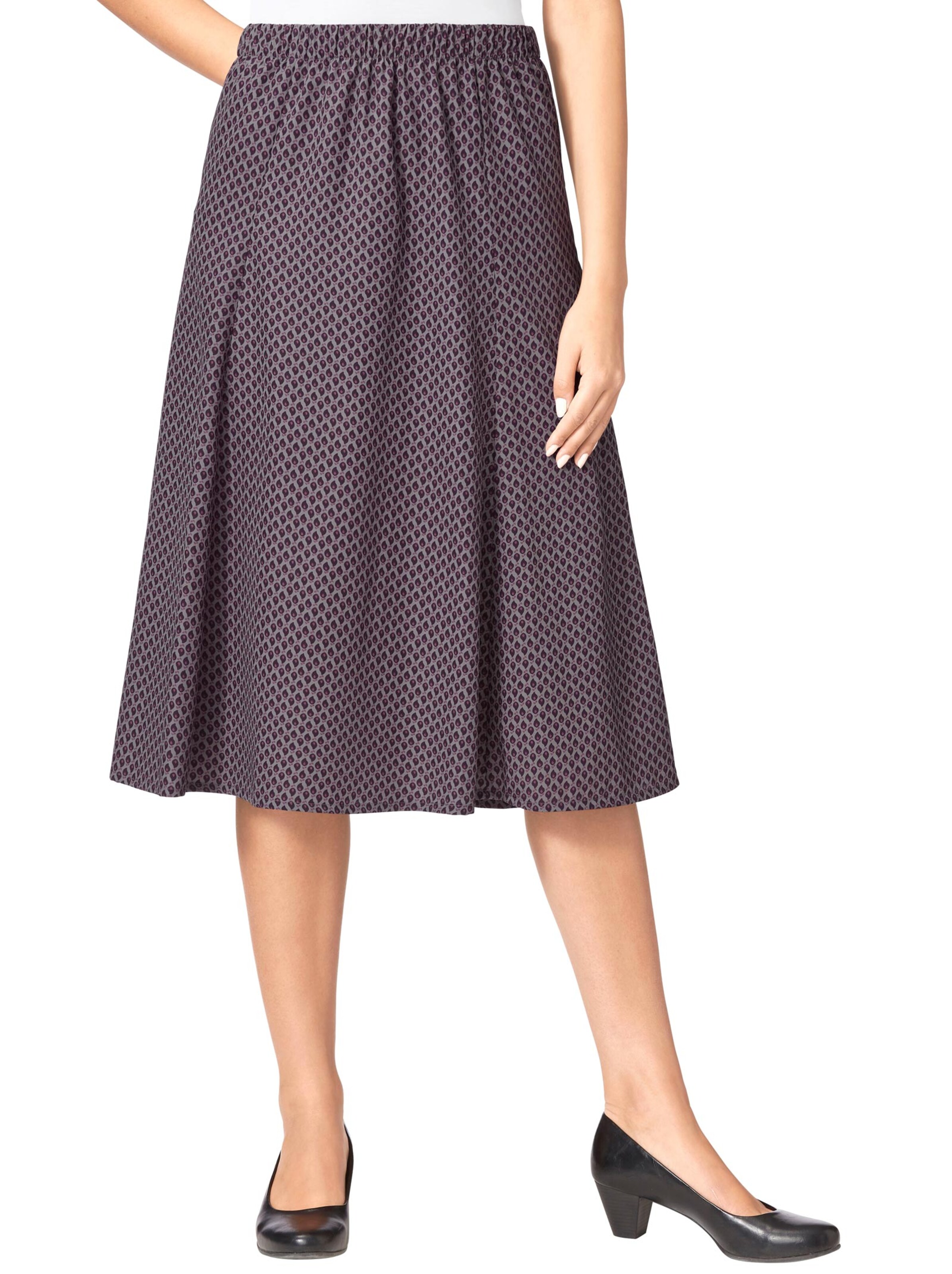 Rock - pflaume-grau-bedruckt