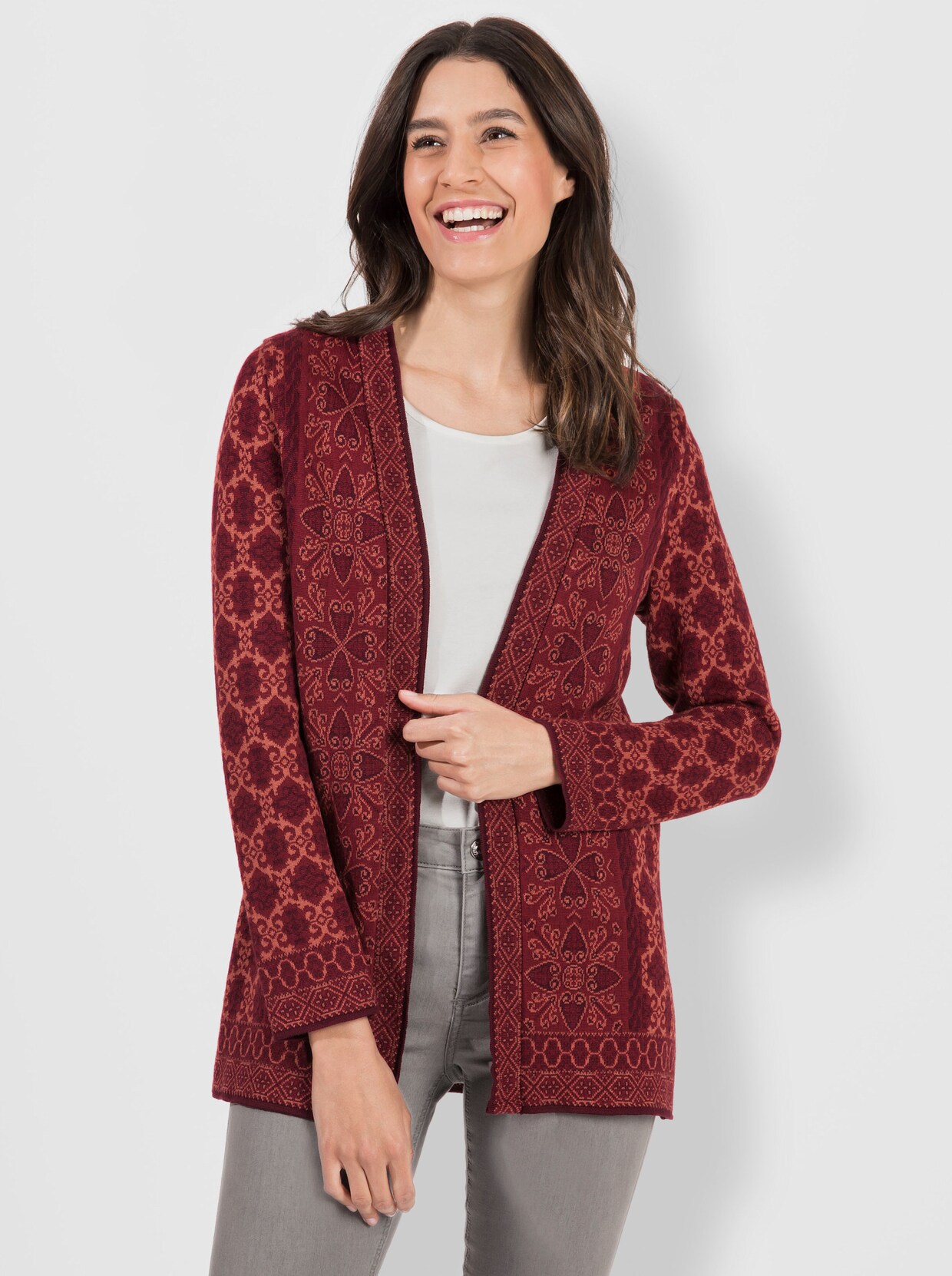Vest - donkerrood gedessineerd