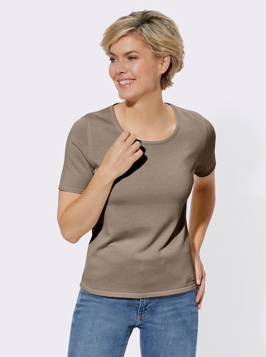 Kurzarm-Pullover - sesam