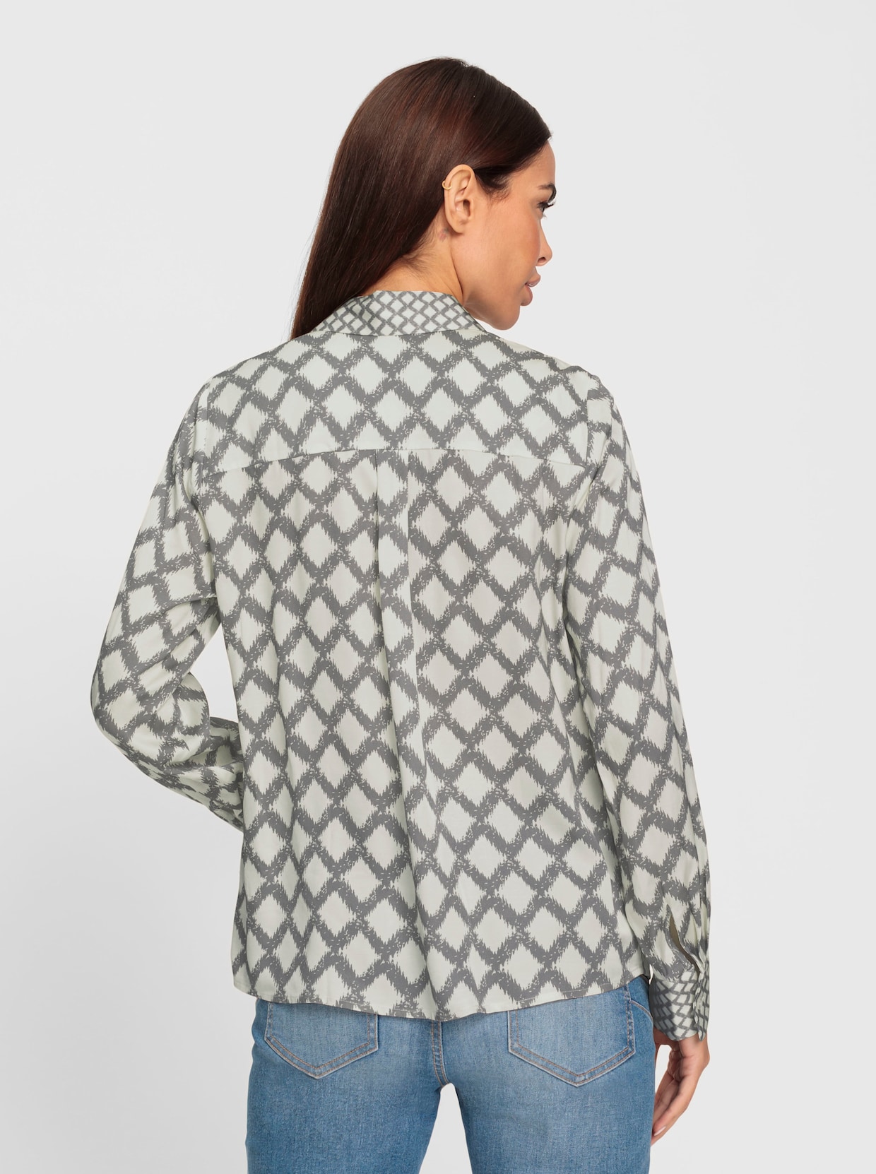 heine Overhemdblouse - grijs/champagne bedrukt