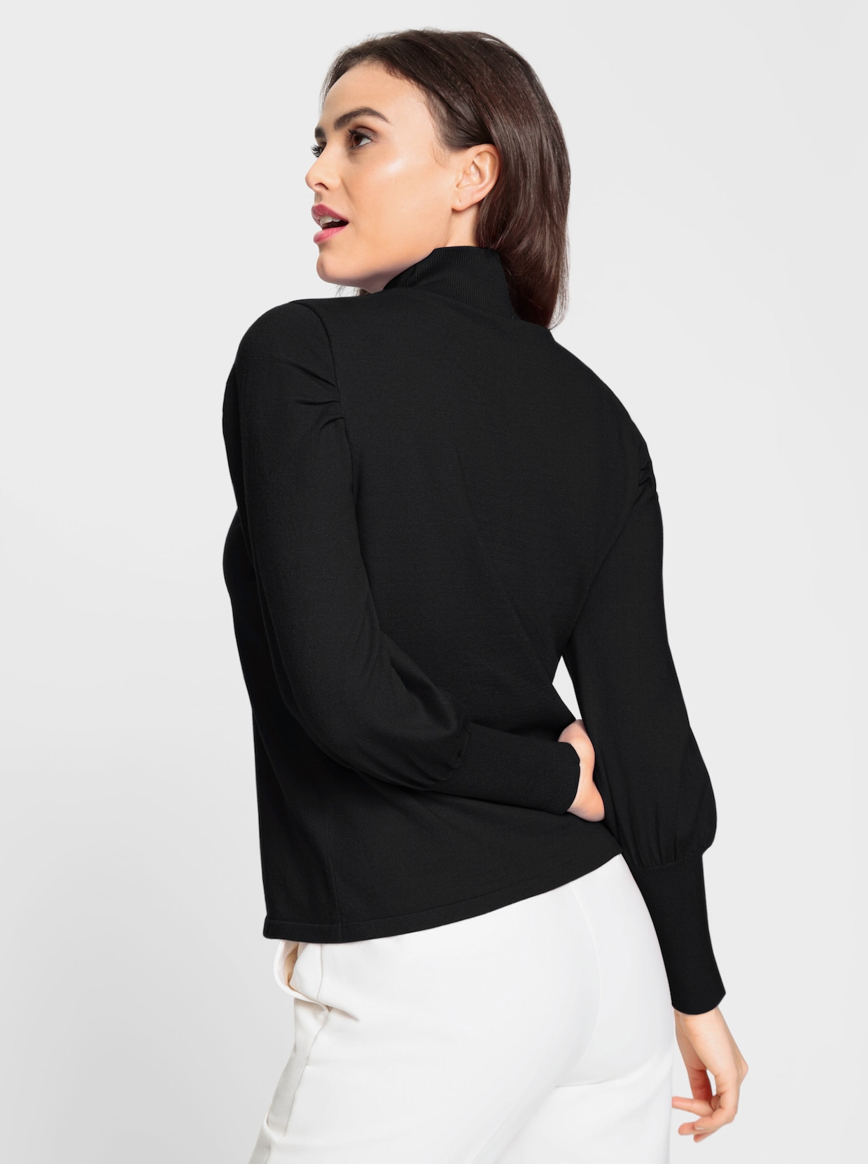 heine Pullover met opstaande kraag - zwart