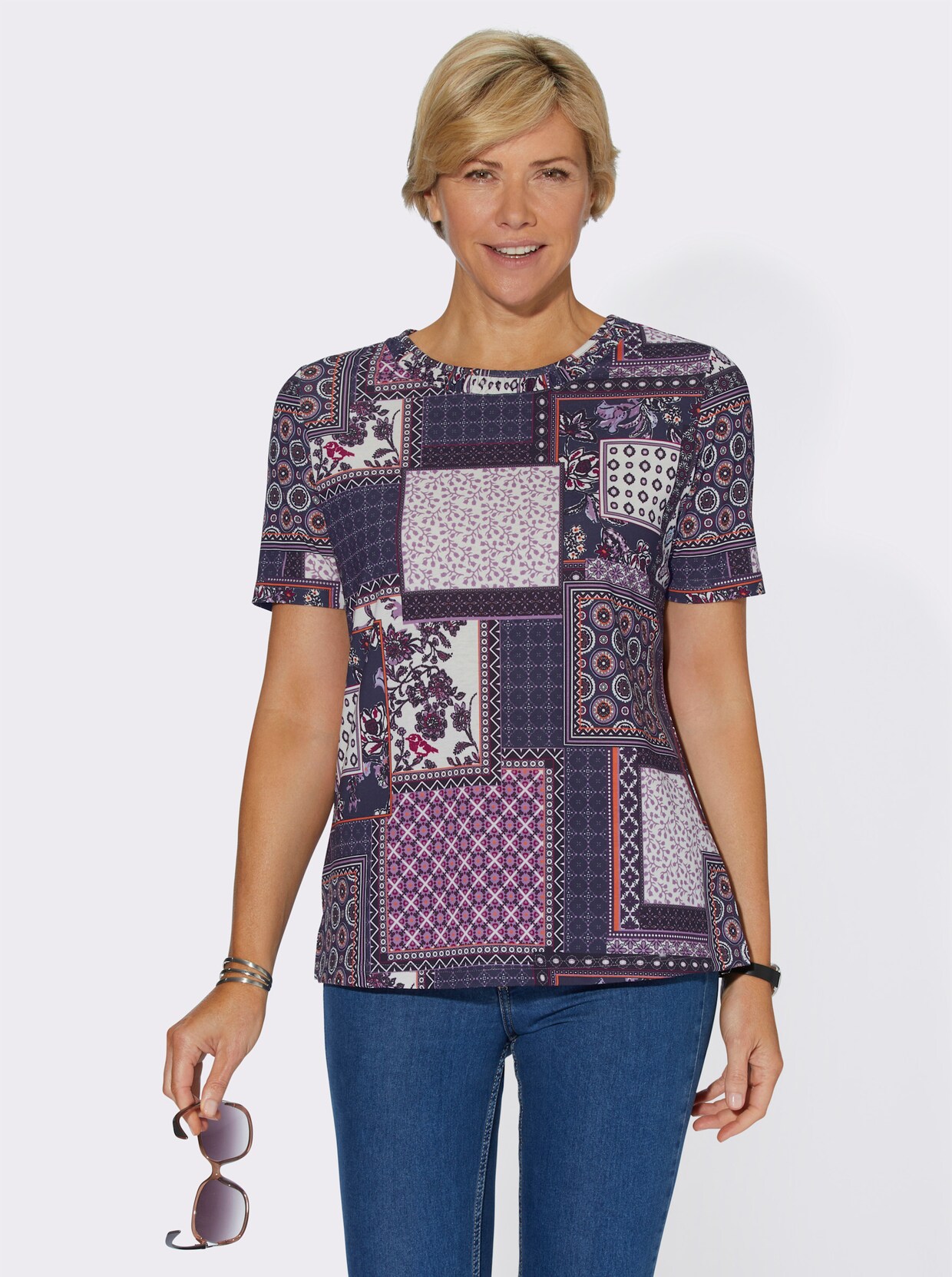 Rundhalsshirt - traube-bedruckt