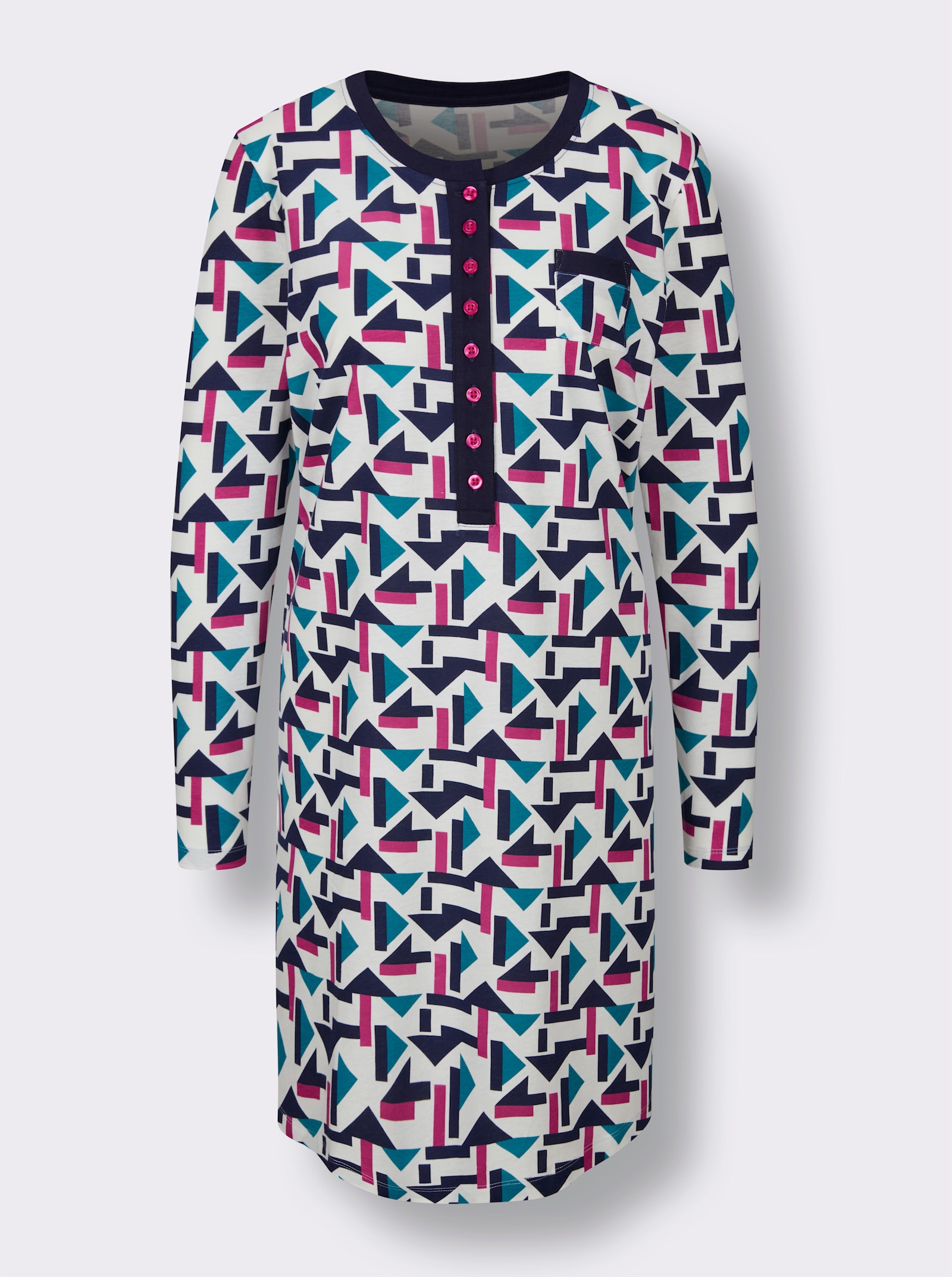 wäschepur Sleepshirt - ecru-marine-bedruckt