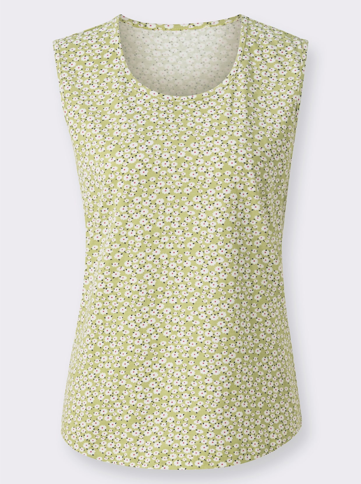 Shirttop - lindgrün + lindgrün-weiß-bedruckt