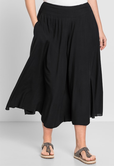 sheego Hosenrock mit Smokbund - schwarz