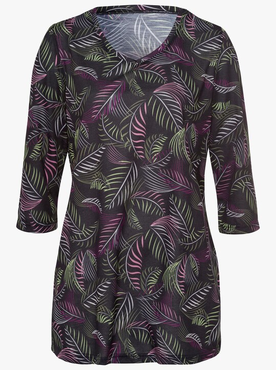 Longshirt - schwarz-bedruckt