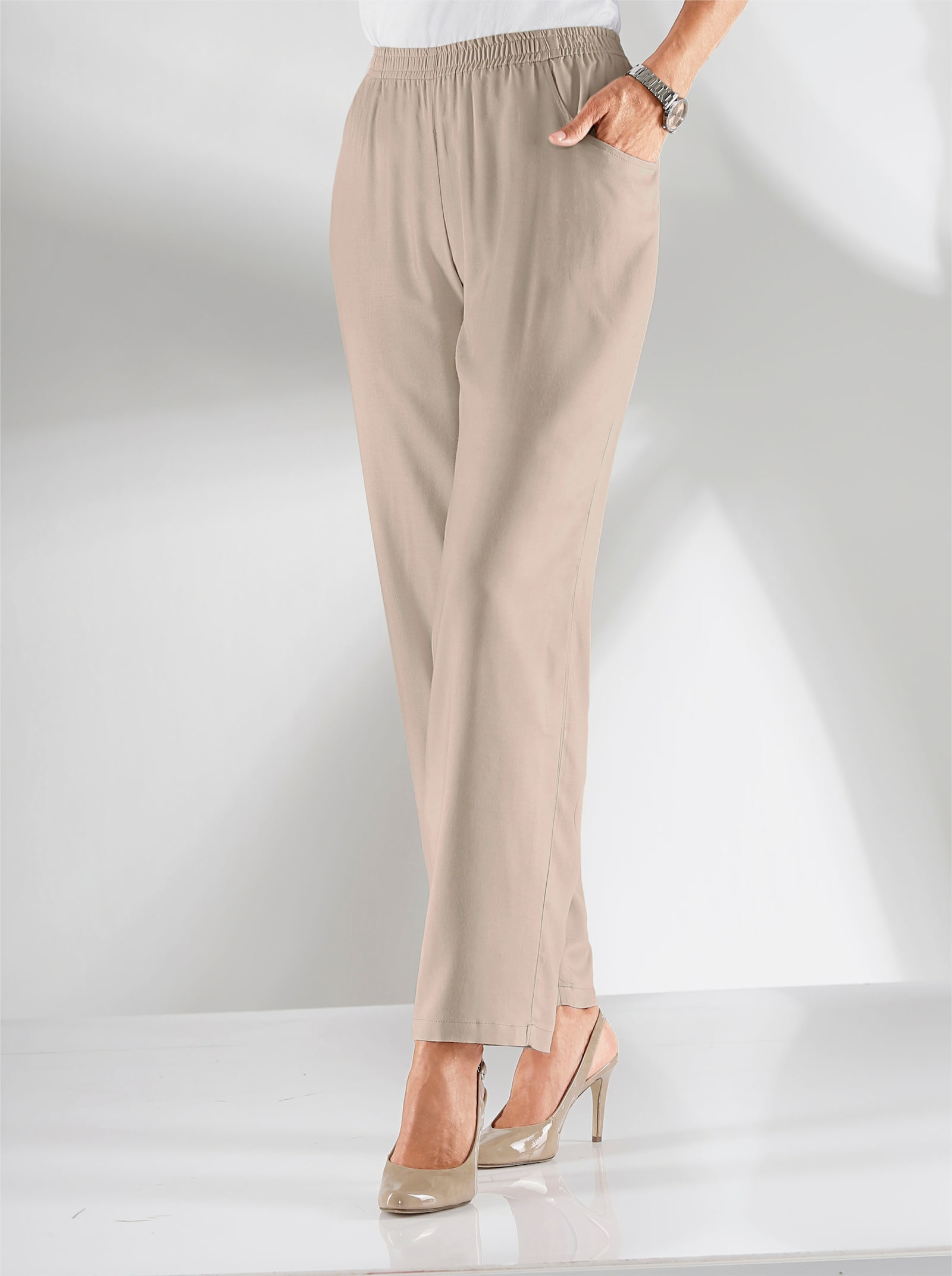 Schlupfhose mit Viskose-Anteil - stein