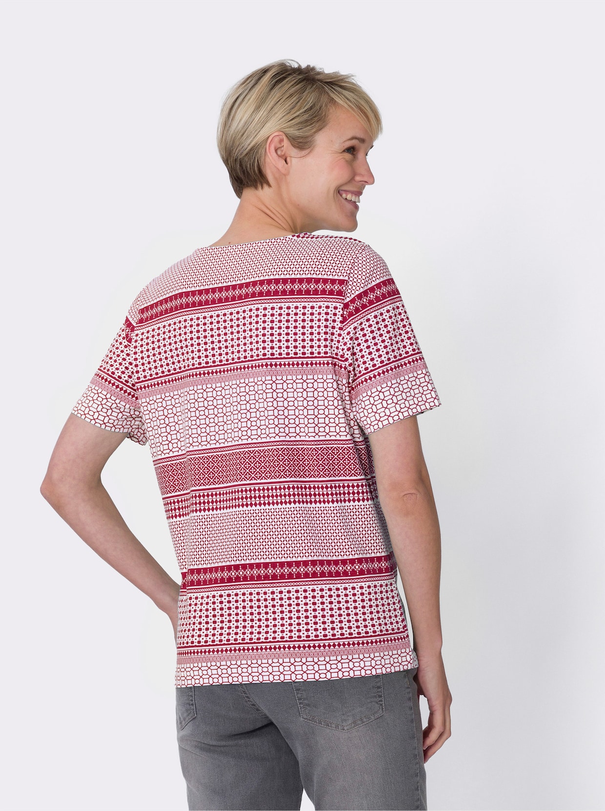 Shirt - rood/wit geprint