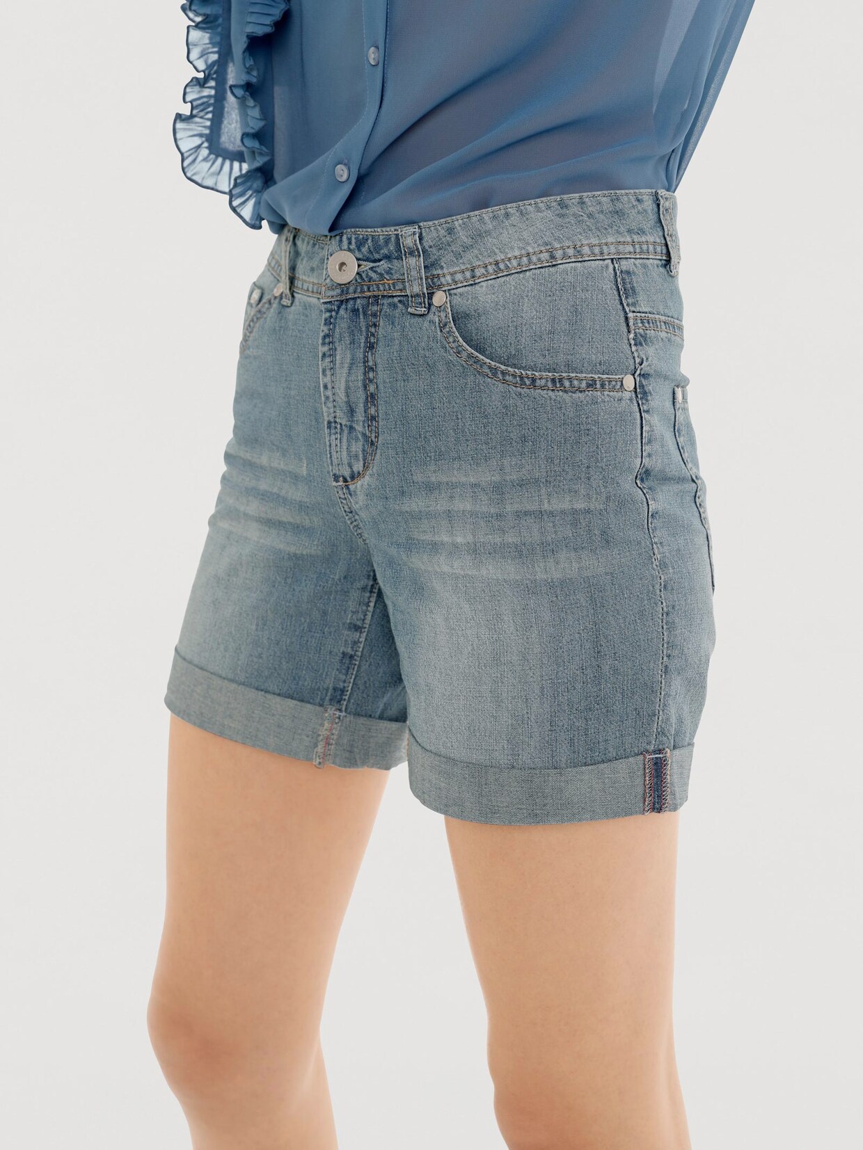 Linea Tesini Jeans-Shorts - blue stone