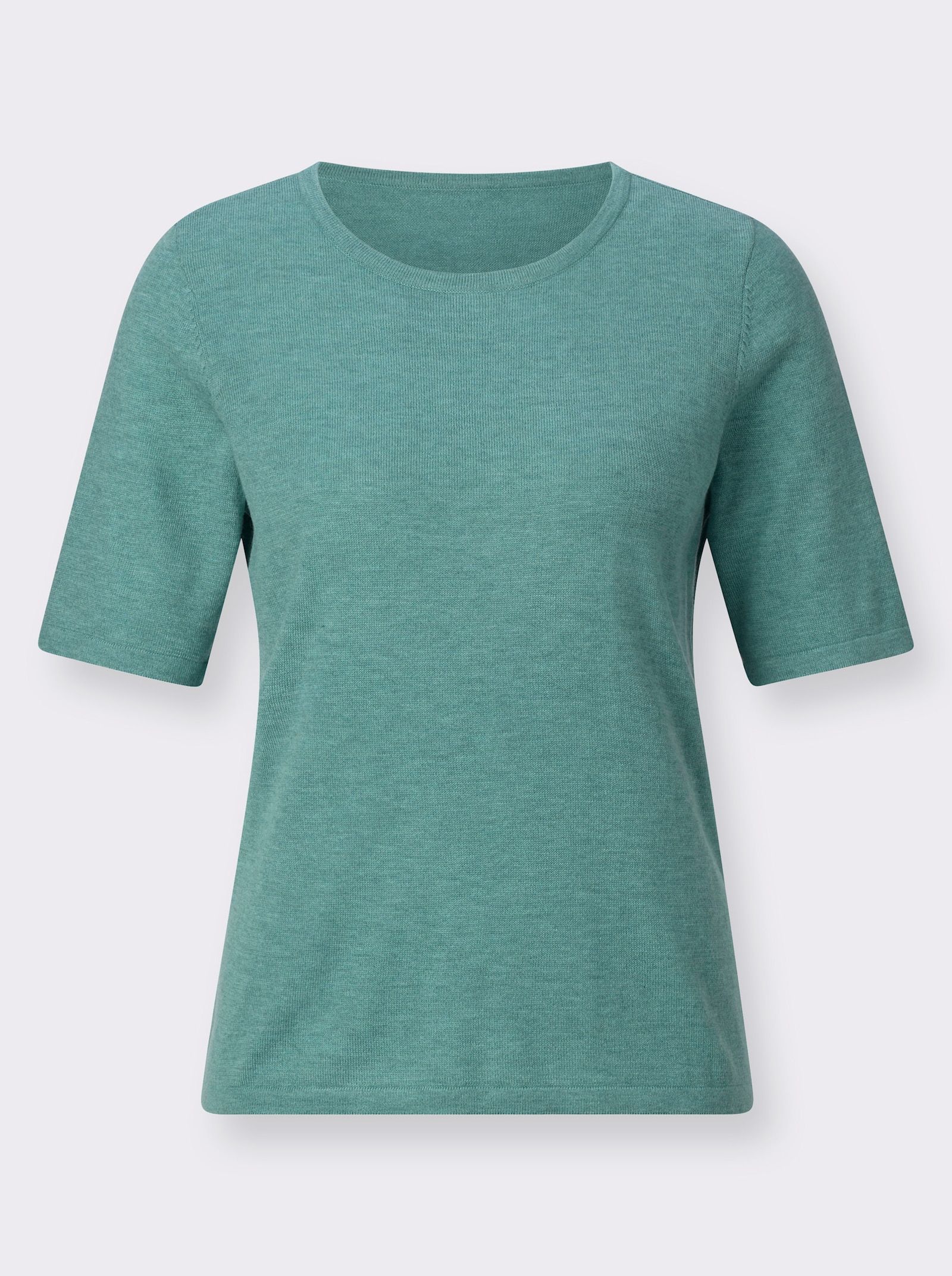 Kurzarmpullover in Melange-Qualität - salbei-meliert