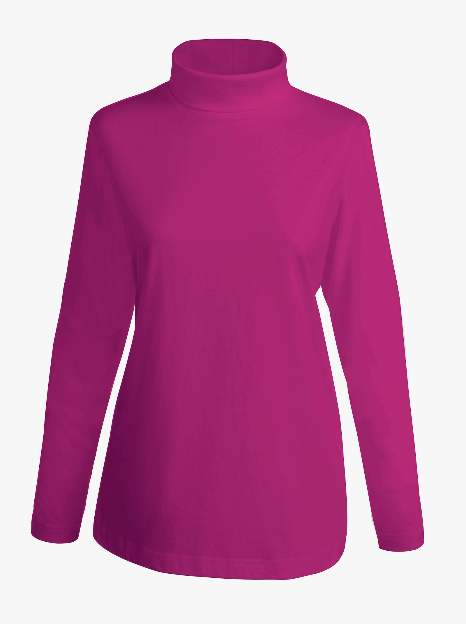 Topp med polokrage + långa ärmar - fuchsia