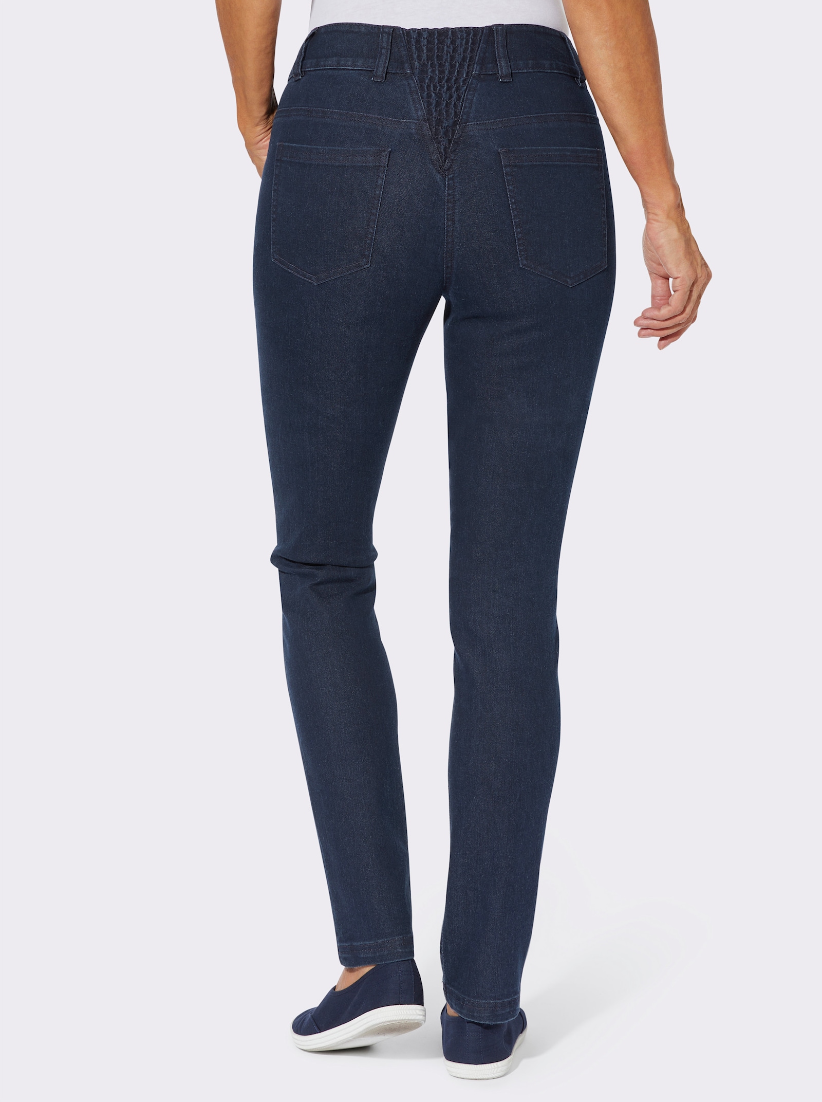 Džíny se strečovou vsadkou vzadu - tmavěmodrá