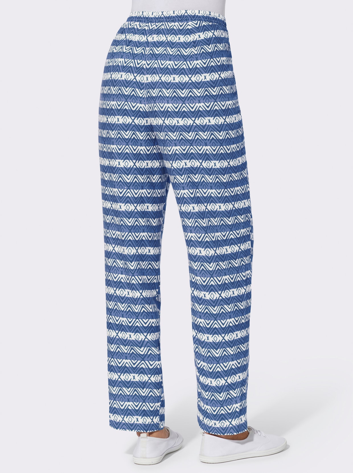 Bekväma byxor - jeansblå-vit, tryckt